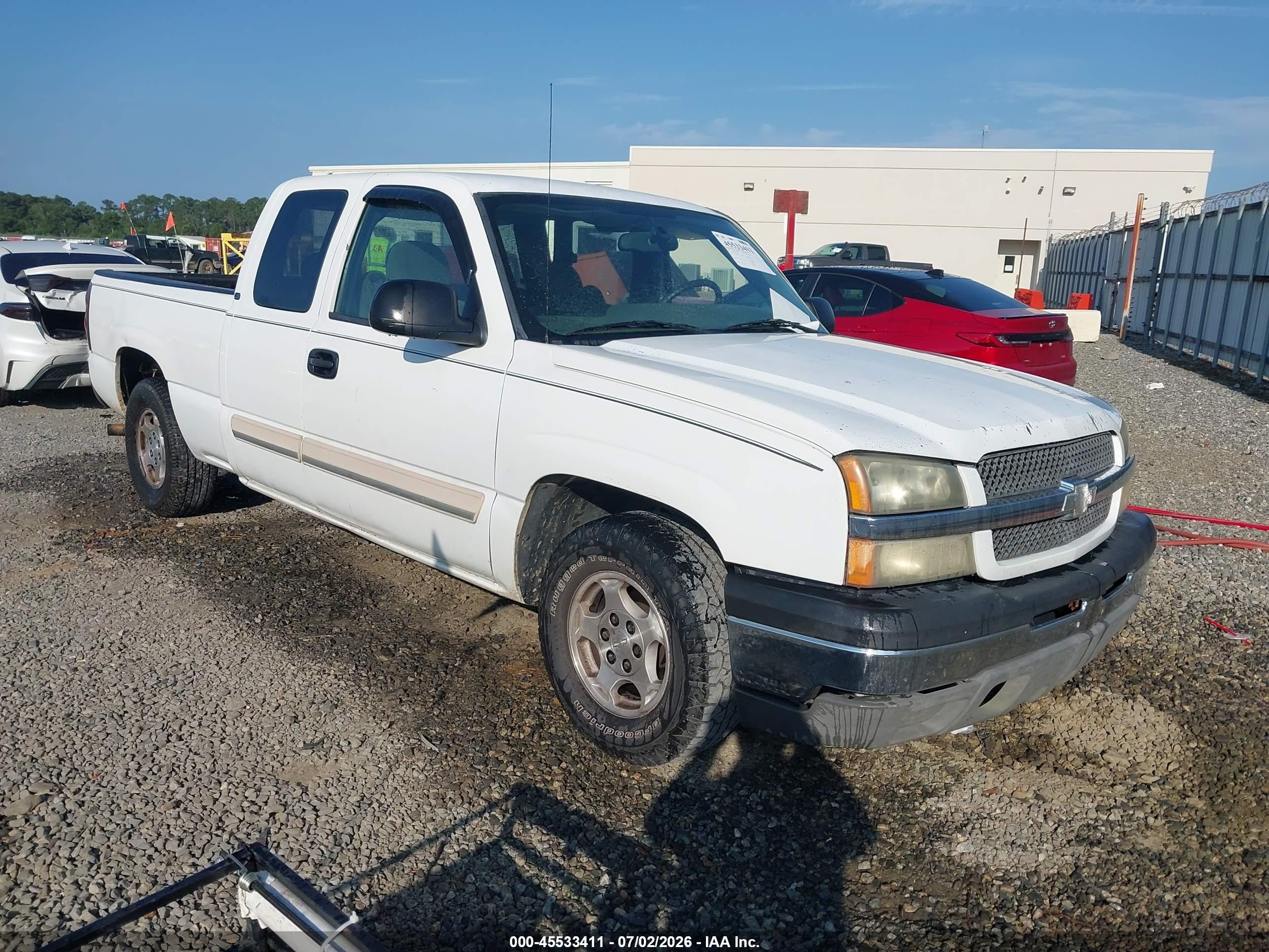 2004 Chevrolet Silverado 1500 Ls White vin: 2GCEC19V441100646
