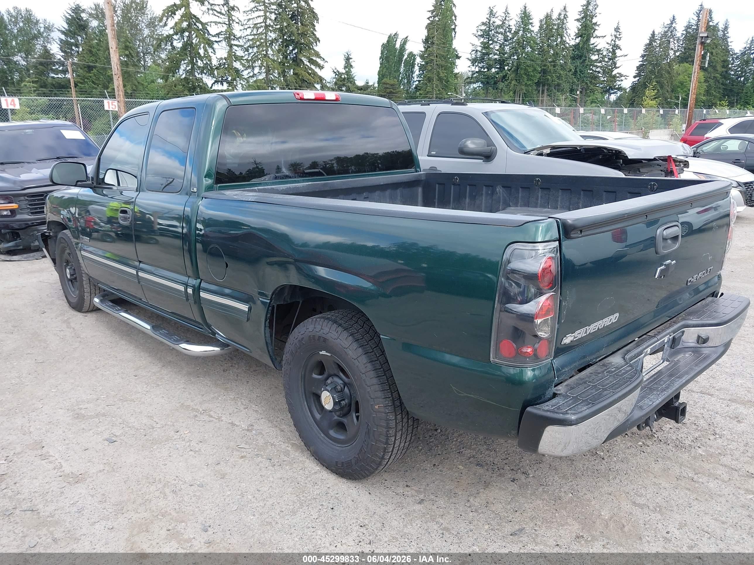 2002 Chevrolet Silverado 1500 Ls Зеленый vin: 2GCEC19V521201773