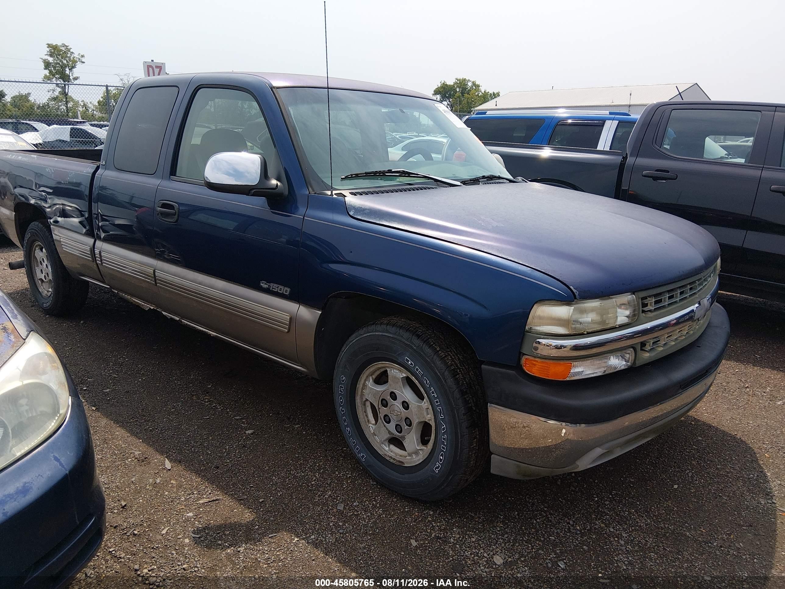 1999 Chevrolet Silverado 1500 Ls Blue vin: 2GCEC19V5X1234960