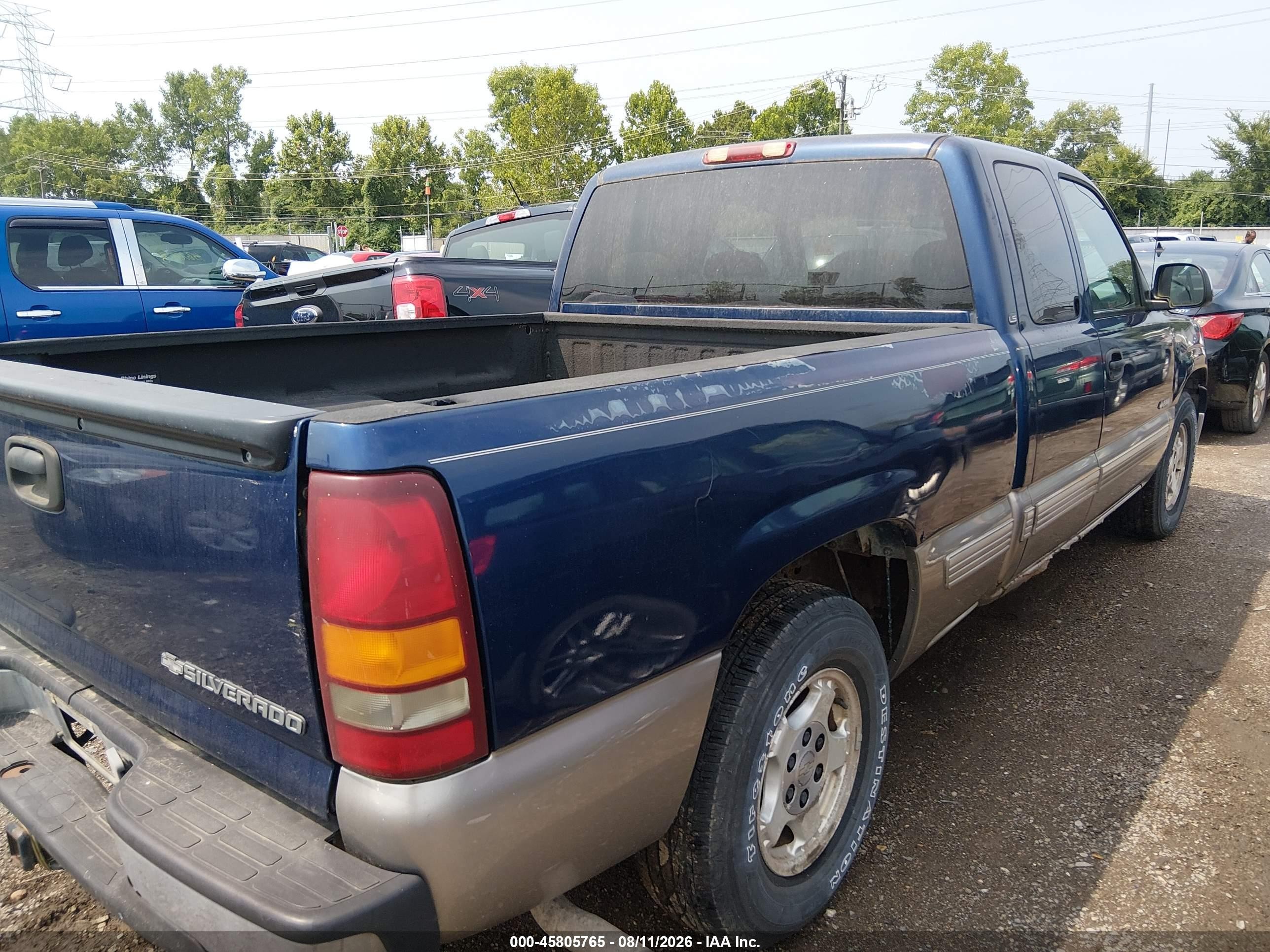 1999 Chevrolet Silverado 1500 Ls Blue vin: 2GCEC19V5X1234960