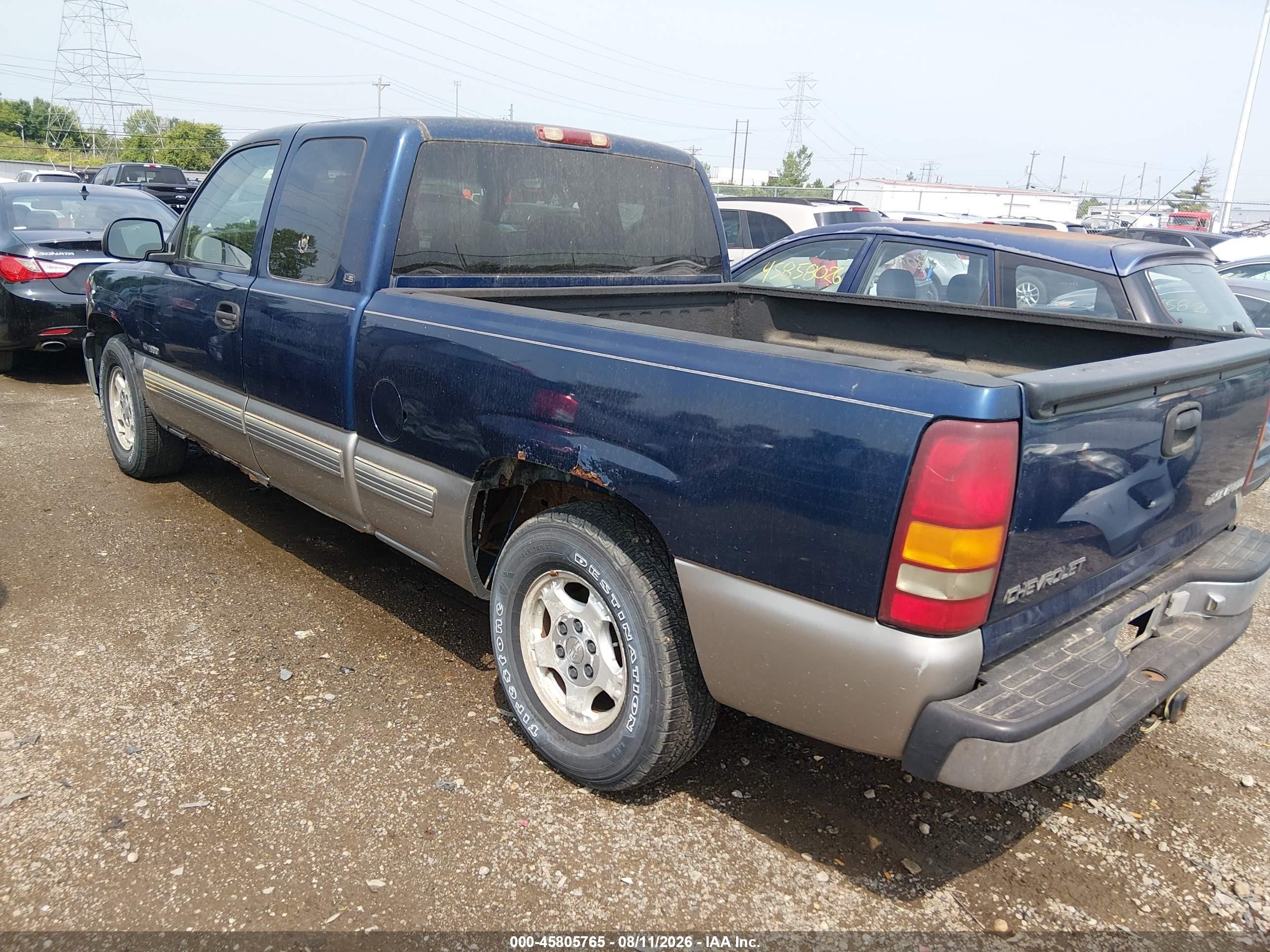 1999 Chevrolet Silverado 1500 Ls Blue vin: 2GCEC19V5X1234960