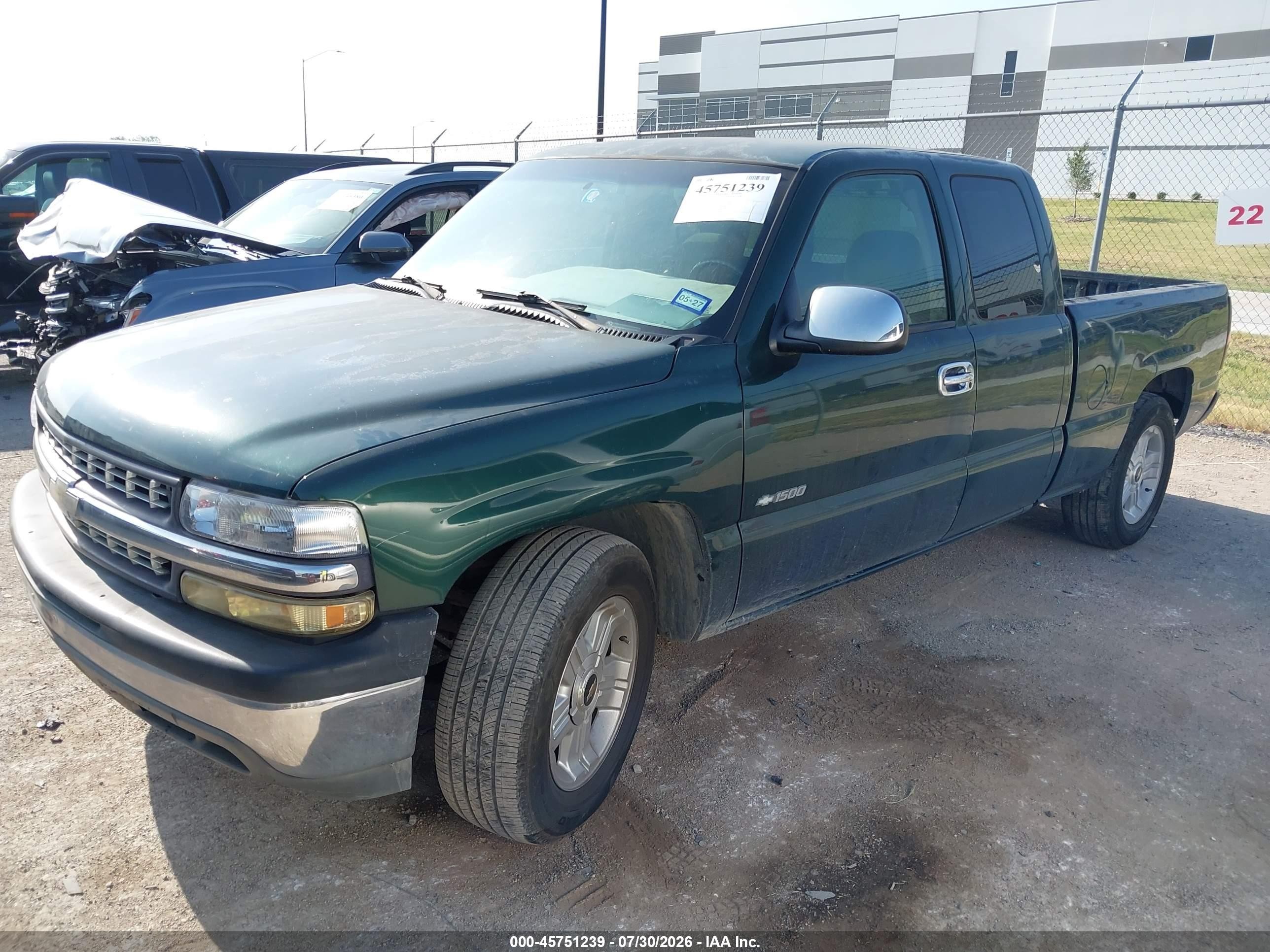 2001 Chevrolet Silverado 1500 Ls Green vin: 2GCEC19V611185856
