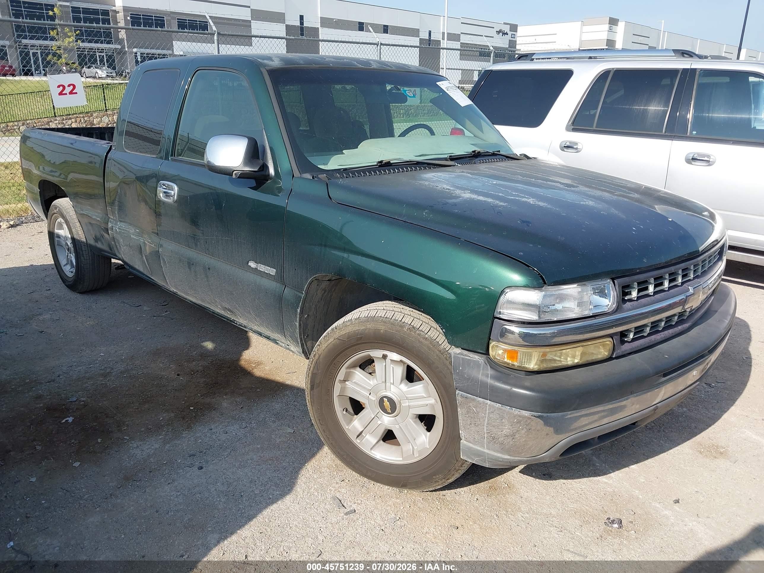 2001 Chevrolet Silverado 1500 Ls Green vin: 2GCEC19V611185856
