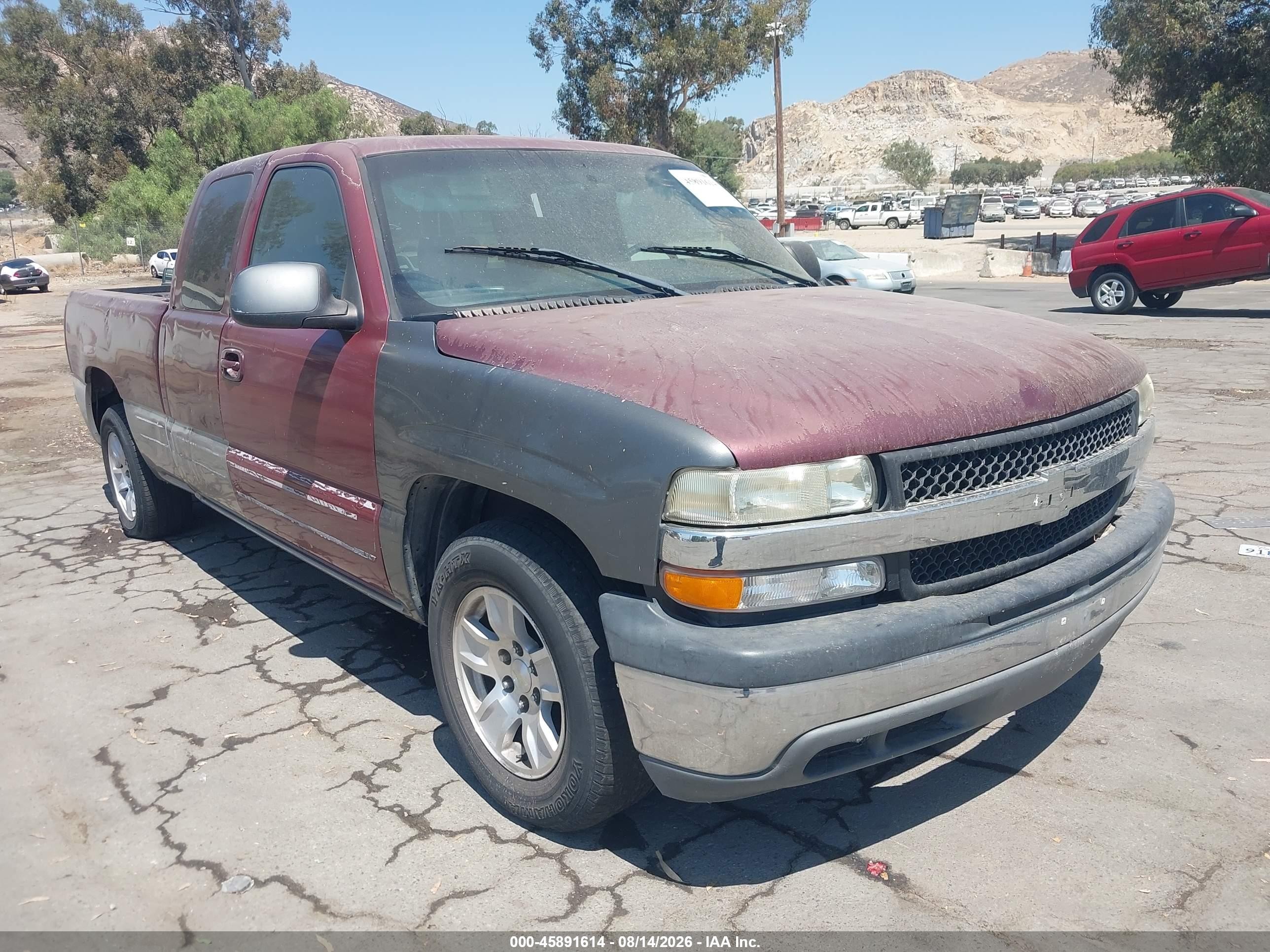 2002 Chevrolet Silverado 1500 Ls Burgundy vin: 2GCEC19V621375397