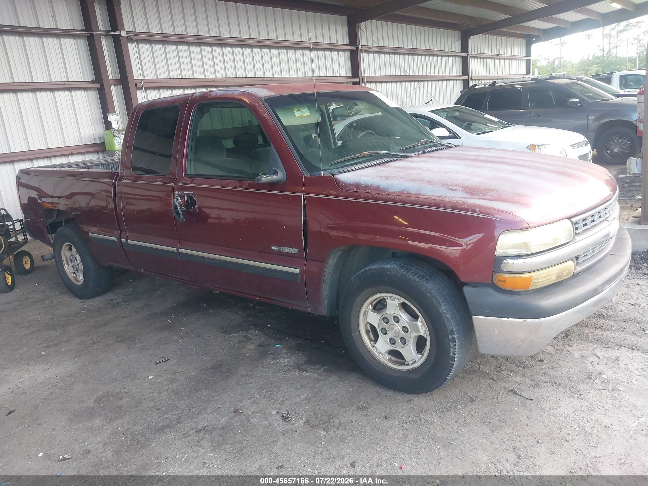 2002 Chevrolet Silverado 1500 Ls Burgundy vin: 2GCEC19V621414408