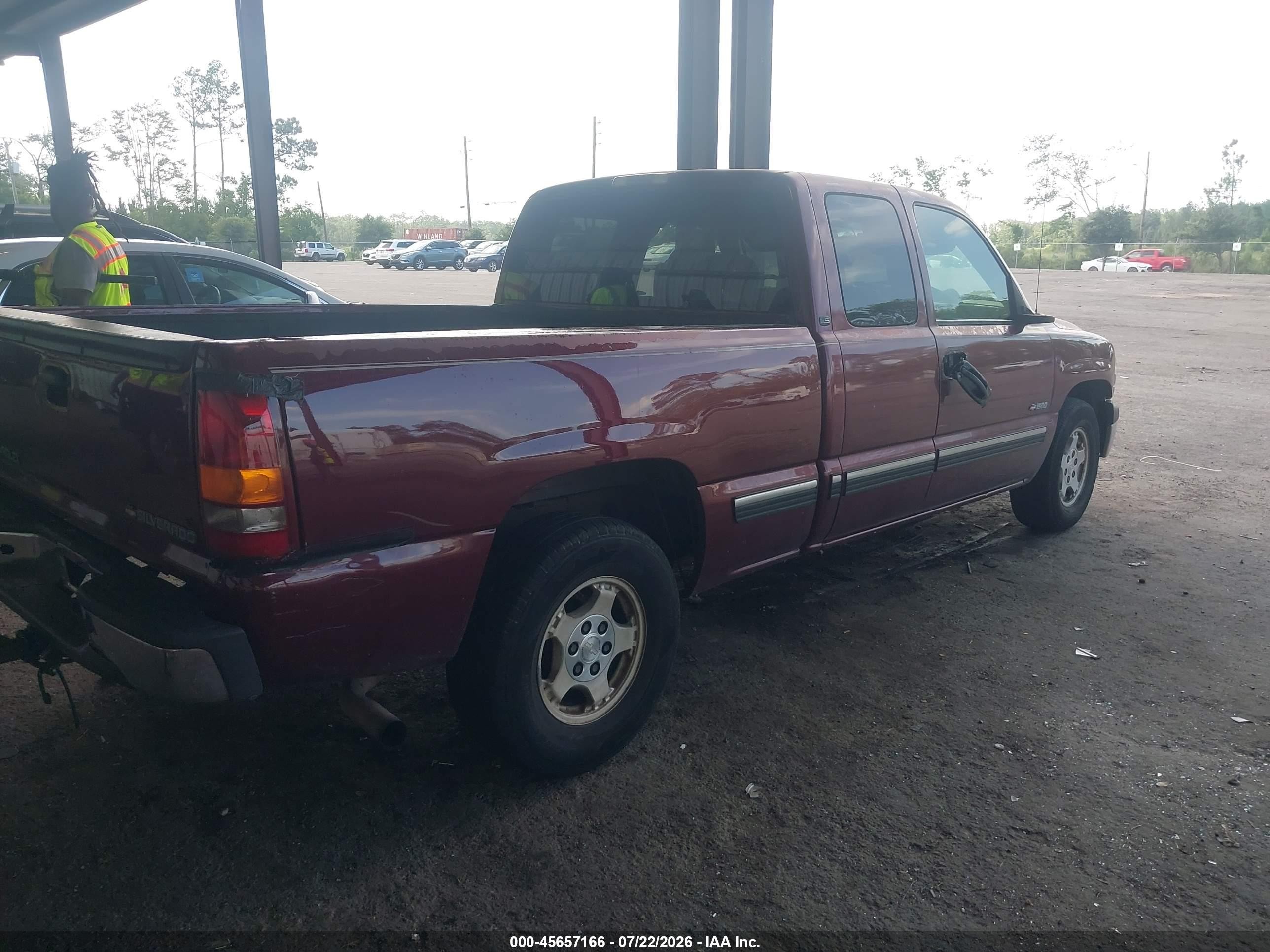 2002 Chevrolet Silverado 1500 Ls Burgundy vin: 2GCEC19V621414408