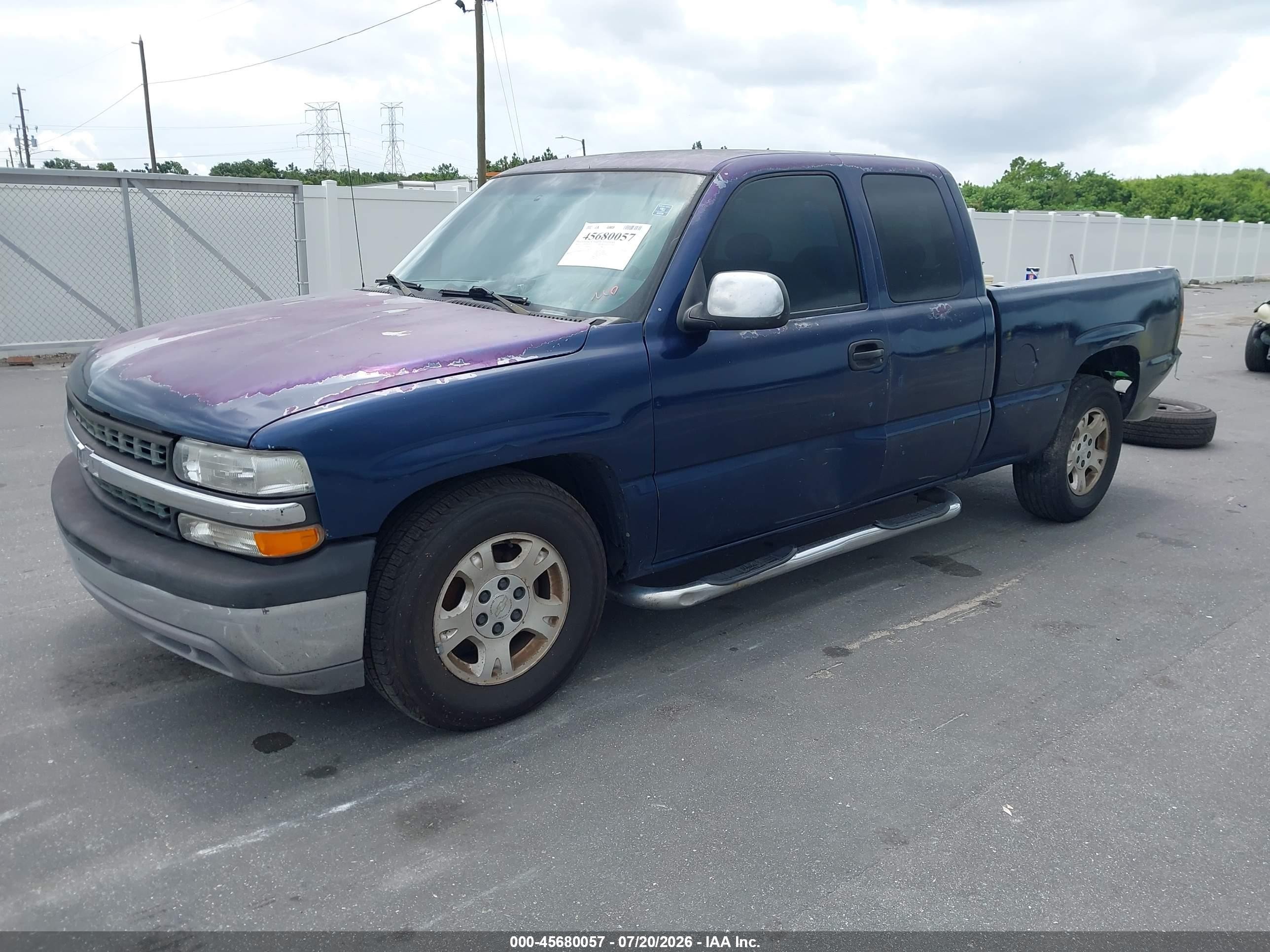 2000 Chevrolet Silverado 1500 Ls Blue vin: 2GCEC19V7Y1368080