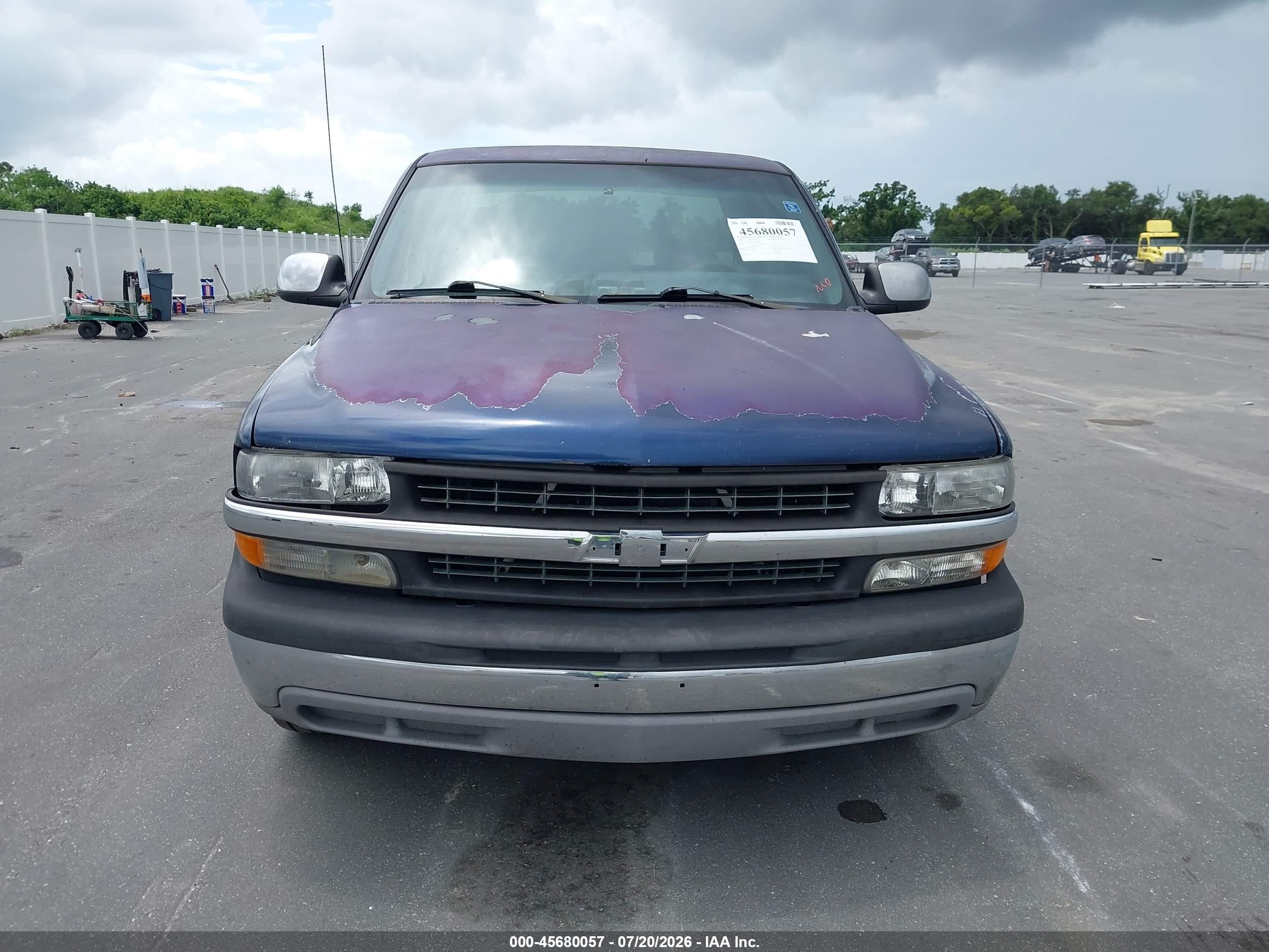 2000 Chevrolet Silverado 1500 Ls Blue vin: 2GCEC19V7Y1368080