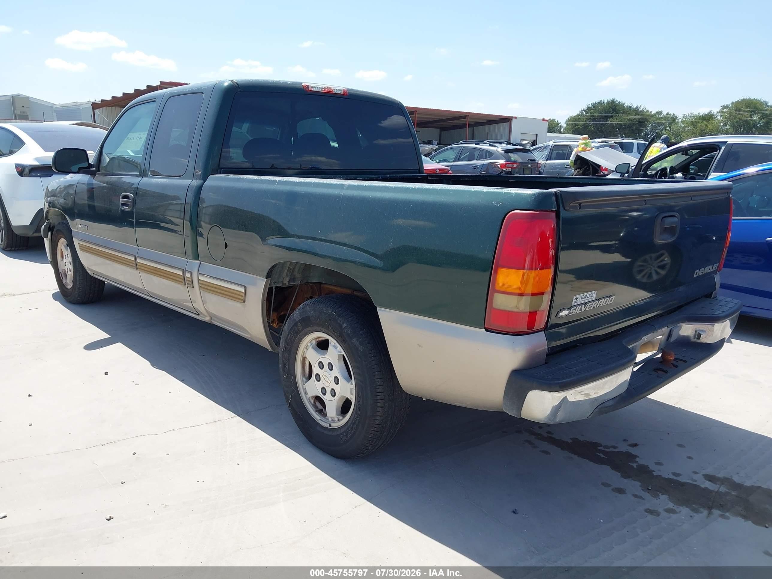 2001 Chevrolet Silverado 1500 Ls Green vin: 2GCEC19V911309991