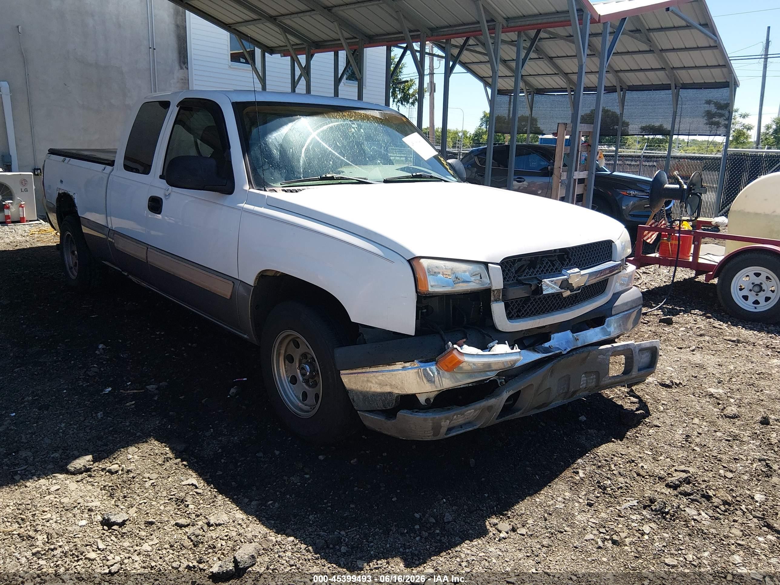 2003 Chevrolet Silverado 1500 Ls White vin: 2GCEC19V931365741