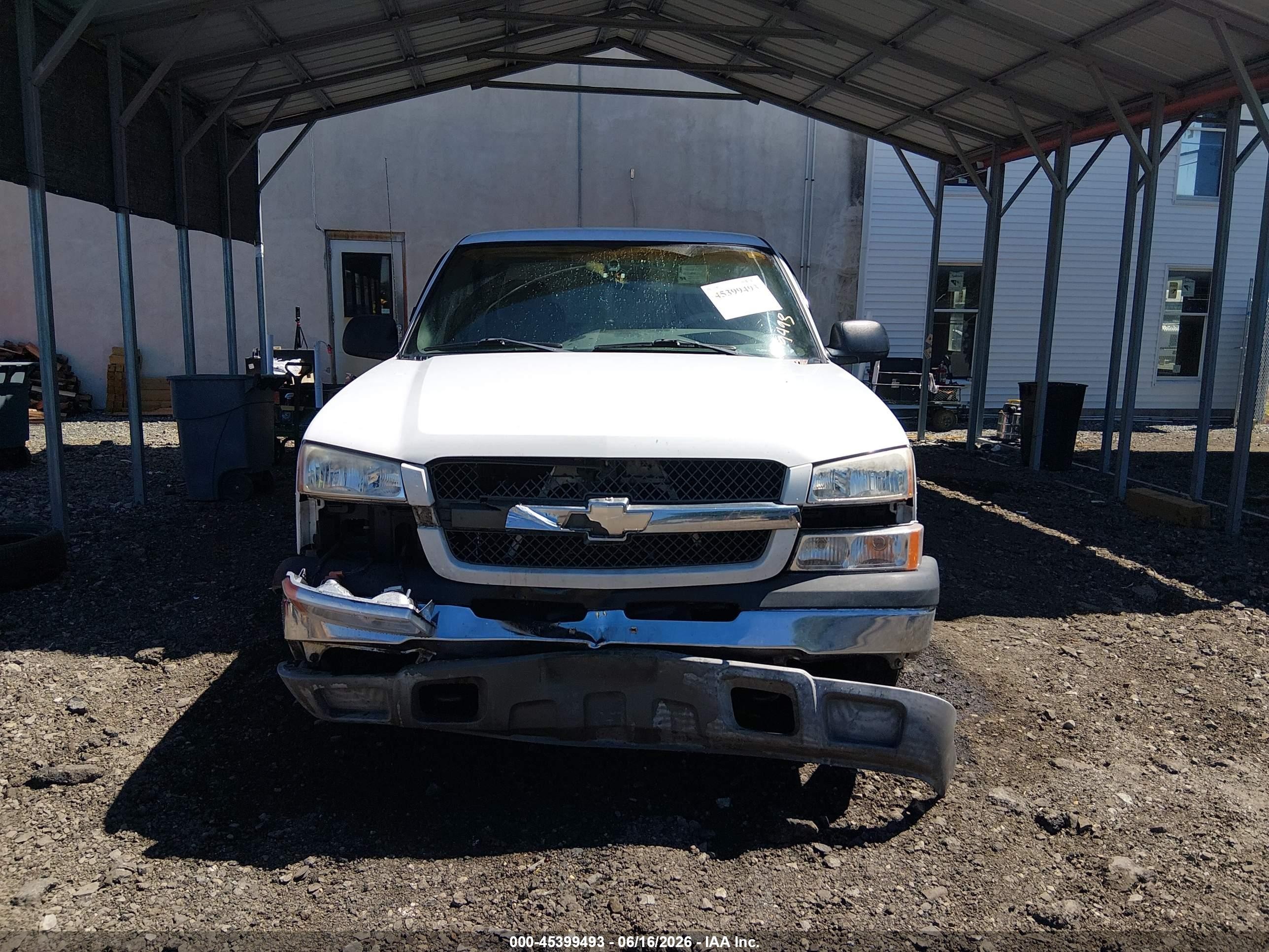 2003 Chevrolet Silverado 1500 Ls White vin: 2GCEC19V931365741