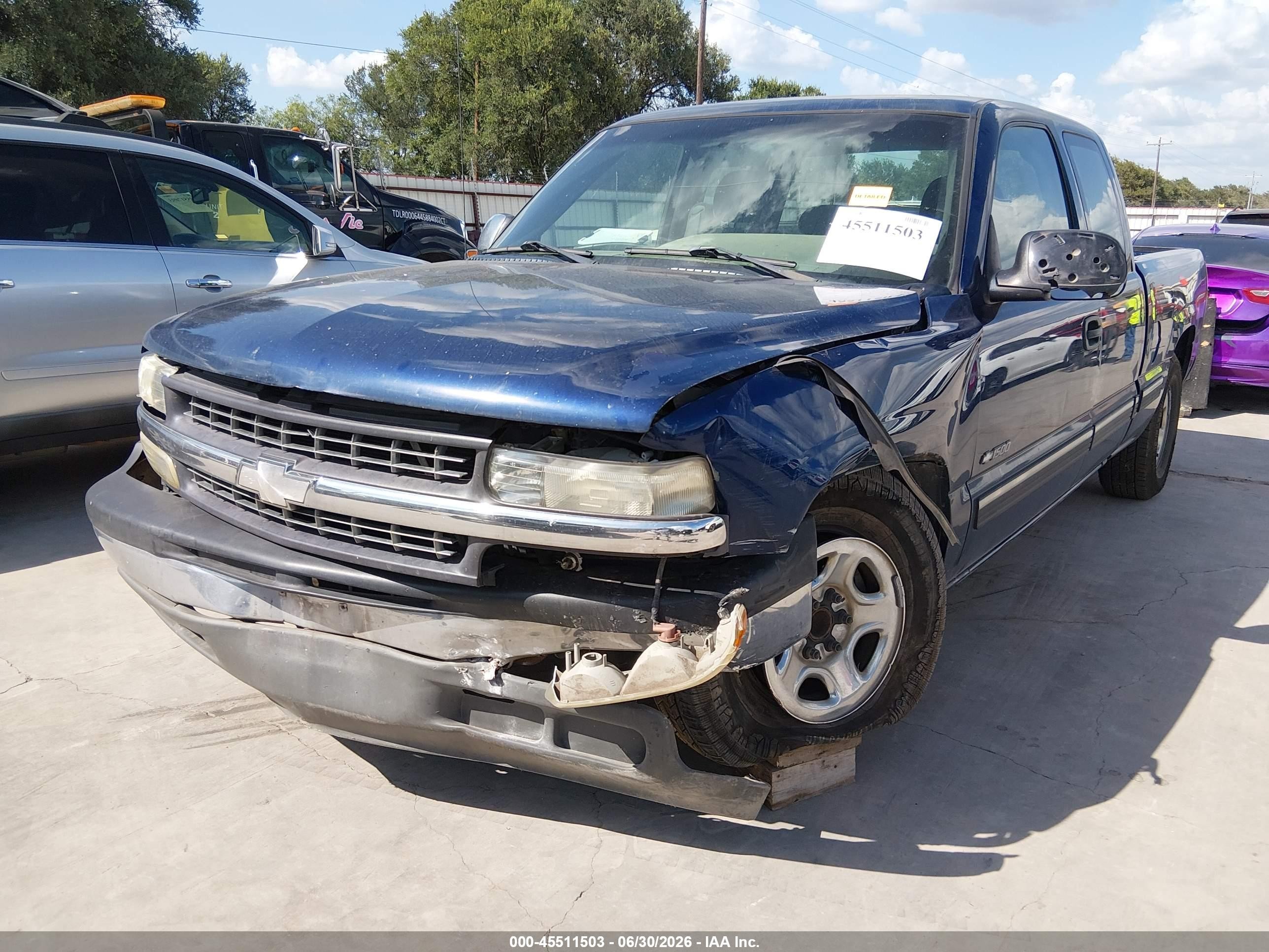 2002 Chevrolet Silverado 1500 Ls Blue vin: 2GCEC19VX21185862