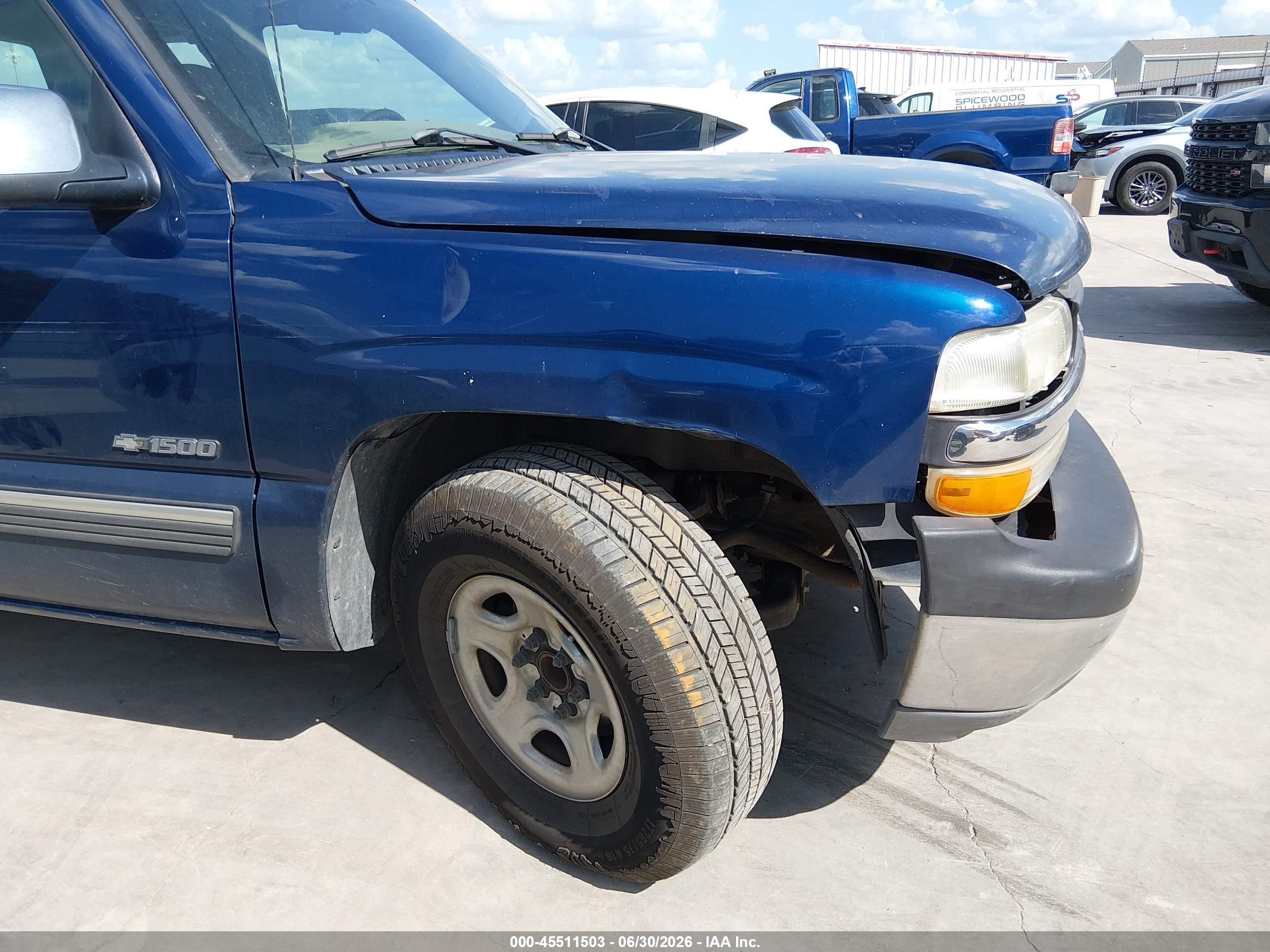 2002 Chevrolet Silverado 1500 Ls Blue vin: 2GCEC19VX21185862