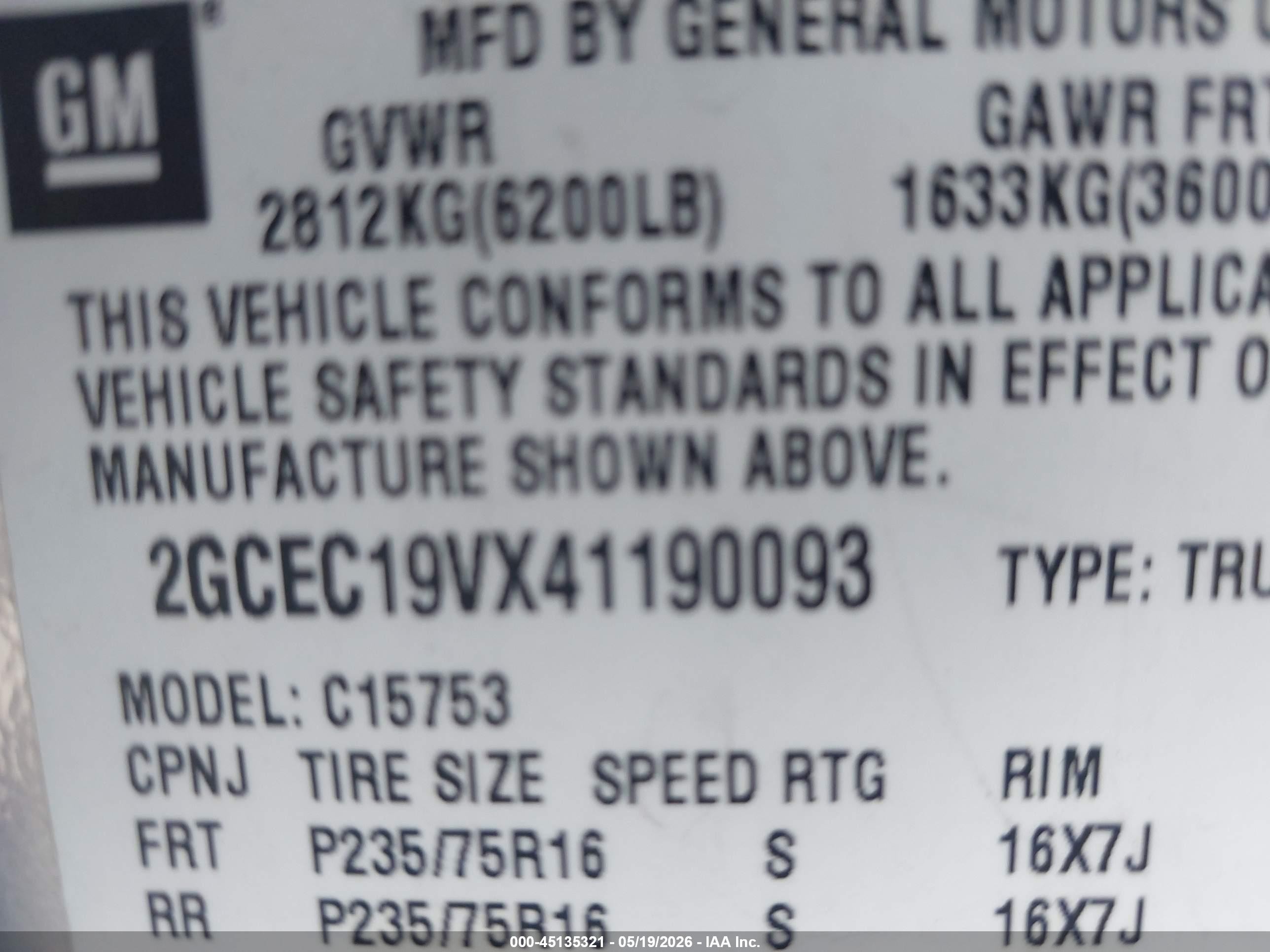 2004 Chevrolet Silverado 1500 Ls Gray vin: 2GCEC19VX41190093