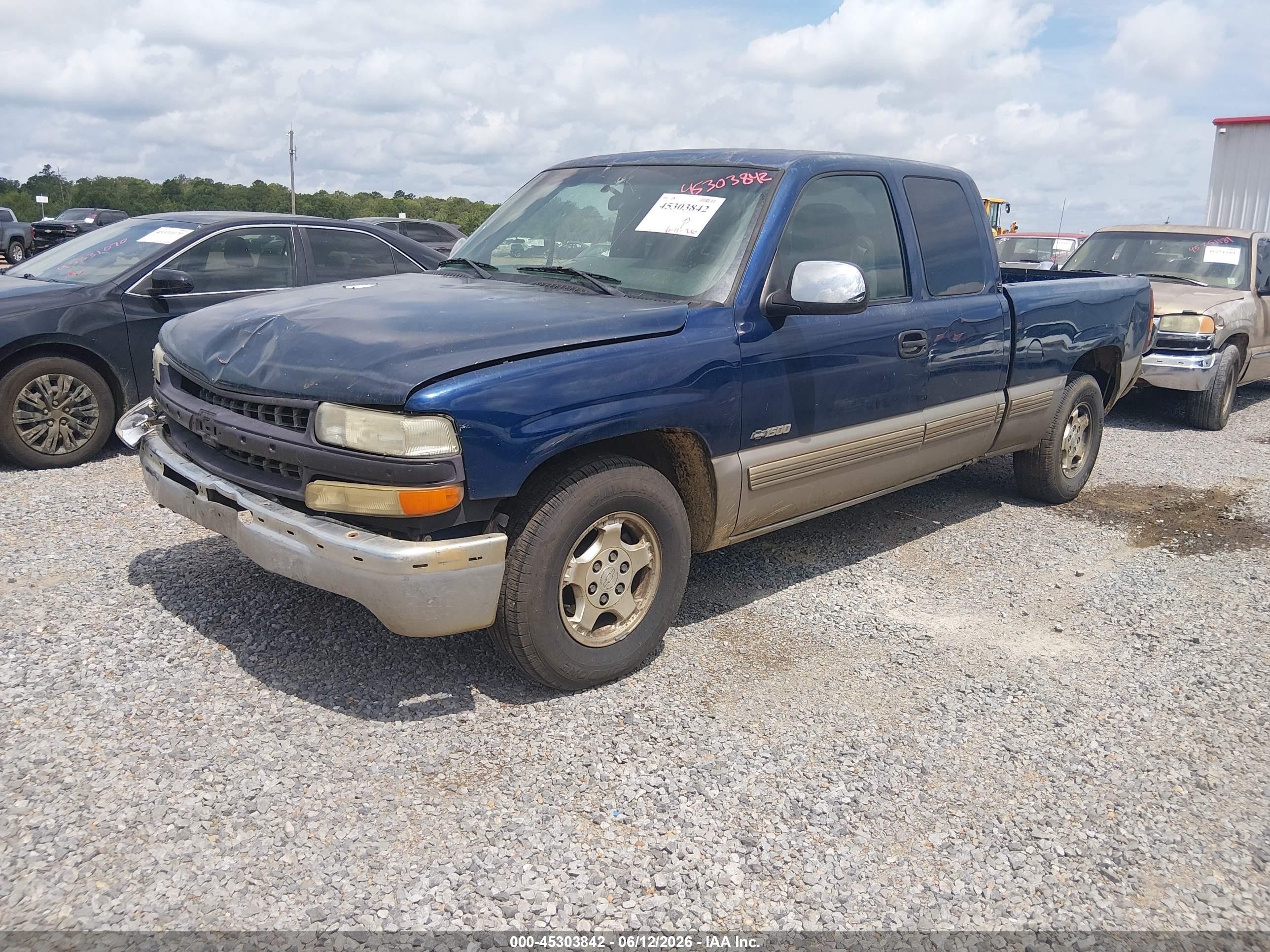 2002 Chevrolet Silverado 1500 Ls Blue vin: 2GCEC19W121161832