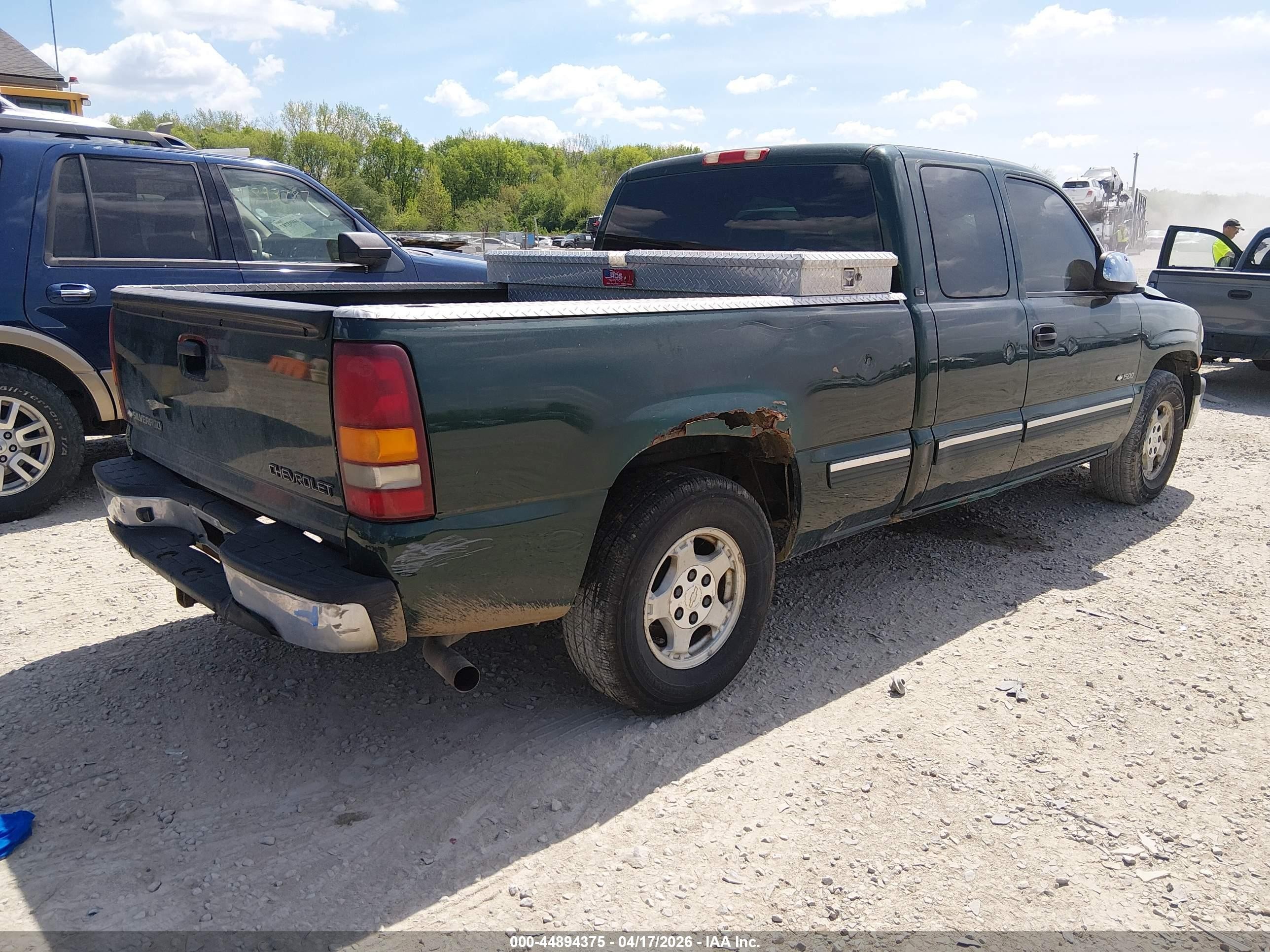 2002 Chevrolet Silverado 1500 Ls Green vin: 2GCEC19W921297657