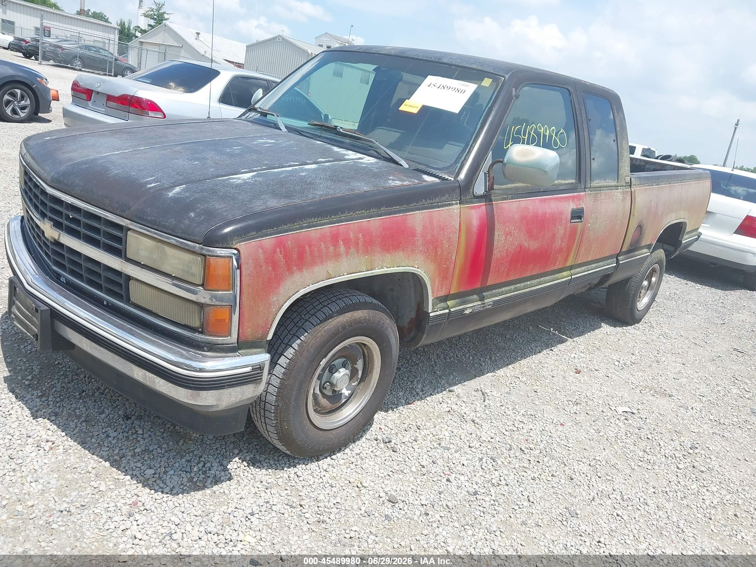 1993 Chevrolet Gmt-400 C1500 Red vin: 2GCEC19Z6P1200190