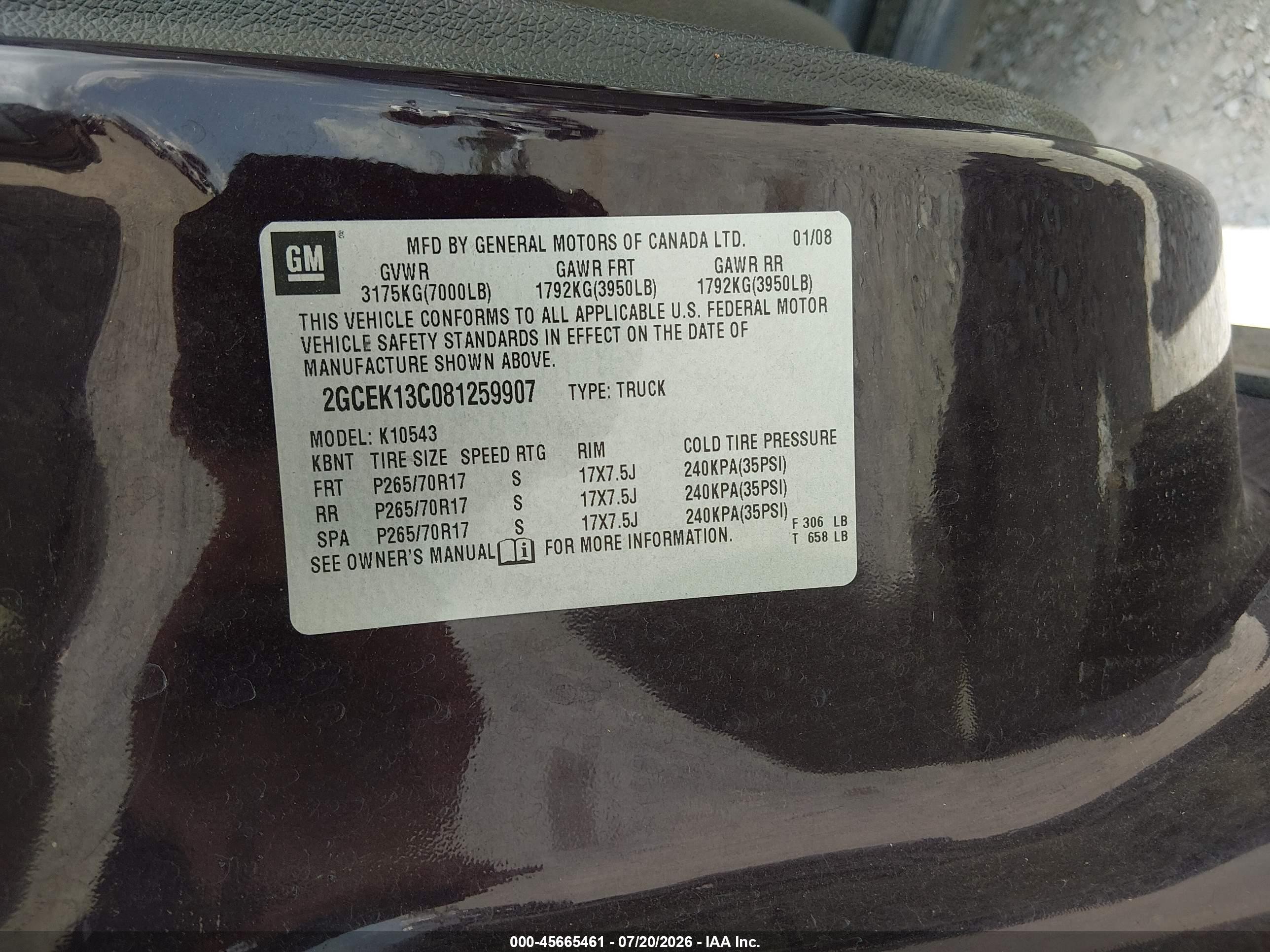 2008 Chevrolet Silverado 1500 Ls Burgundy vin: 2GCEK13C081259907