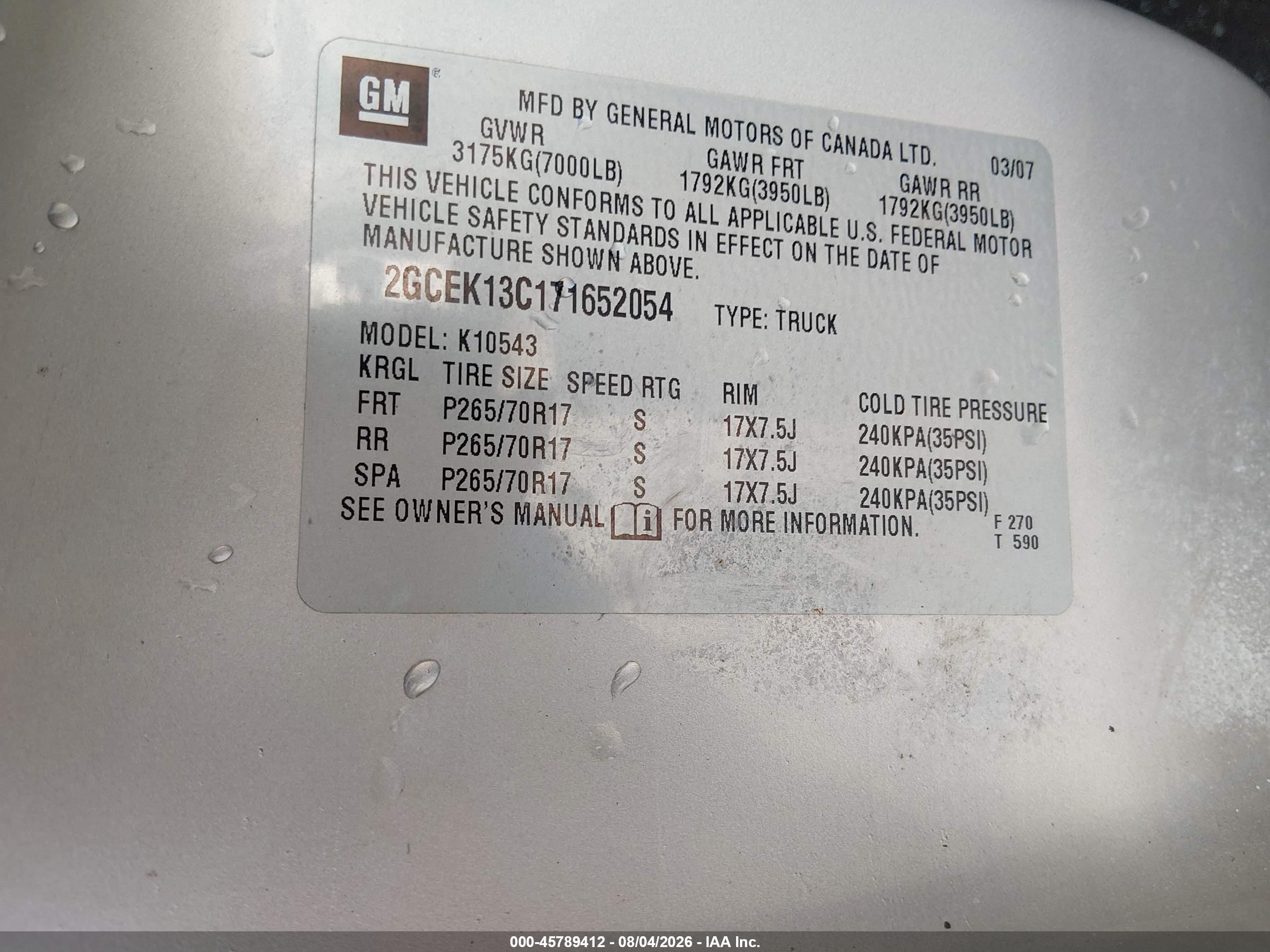 2007 Chevrolet Silverado 1500 Lt1 Silver vin: 2GCEK13C171652054
