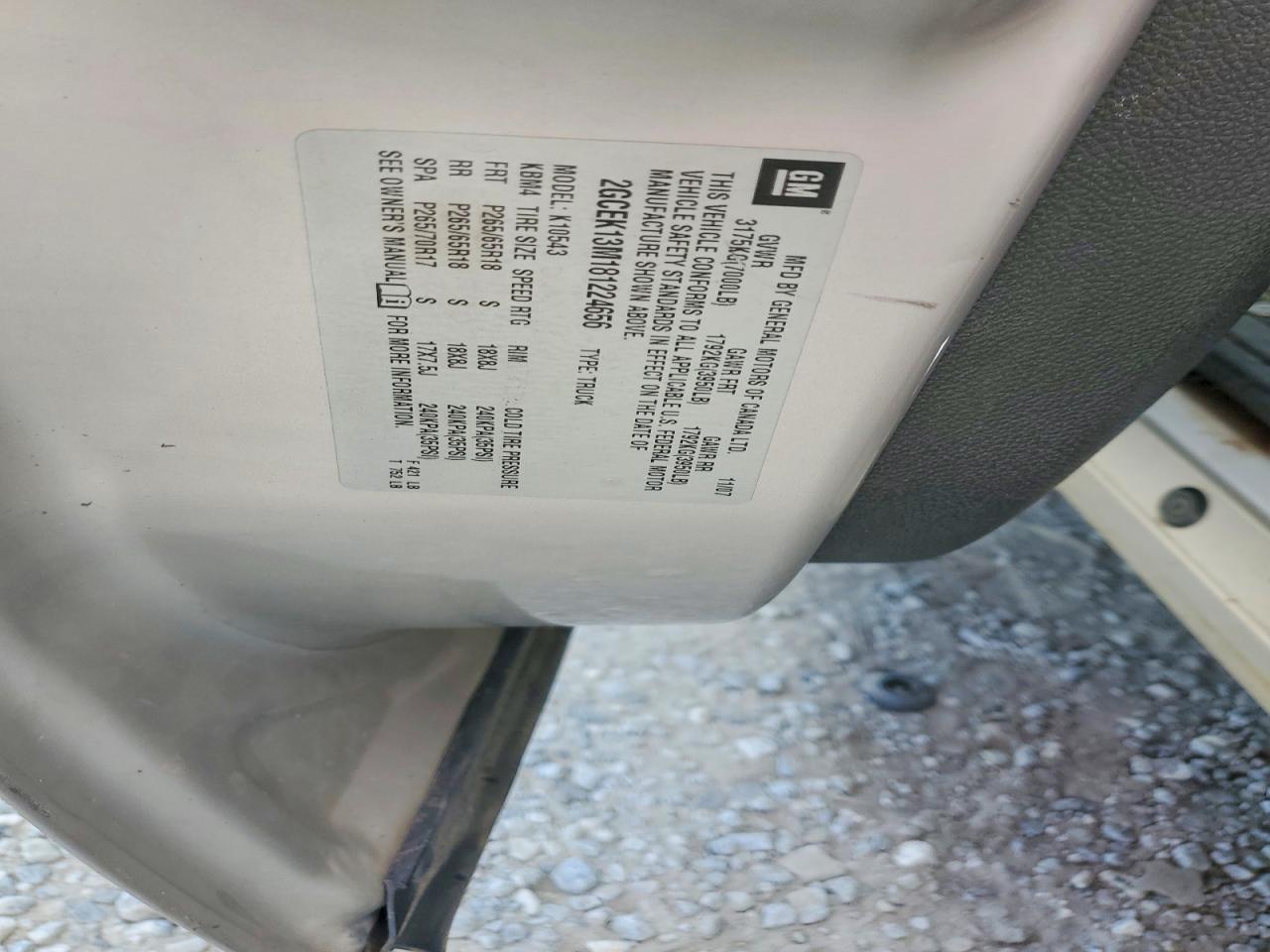 2008 Chevrolet Silverado K1500 Серебряный vin: 2GCEK13M181224656