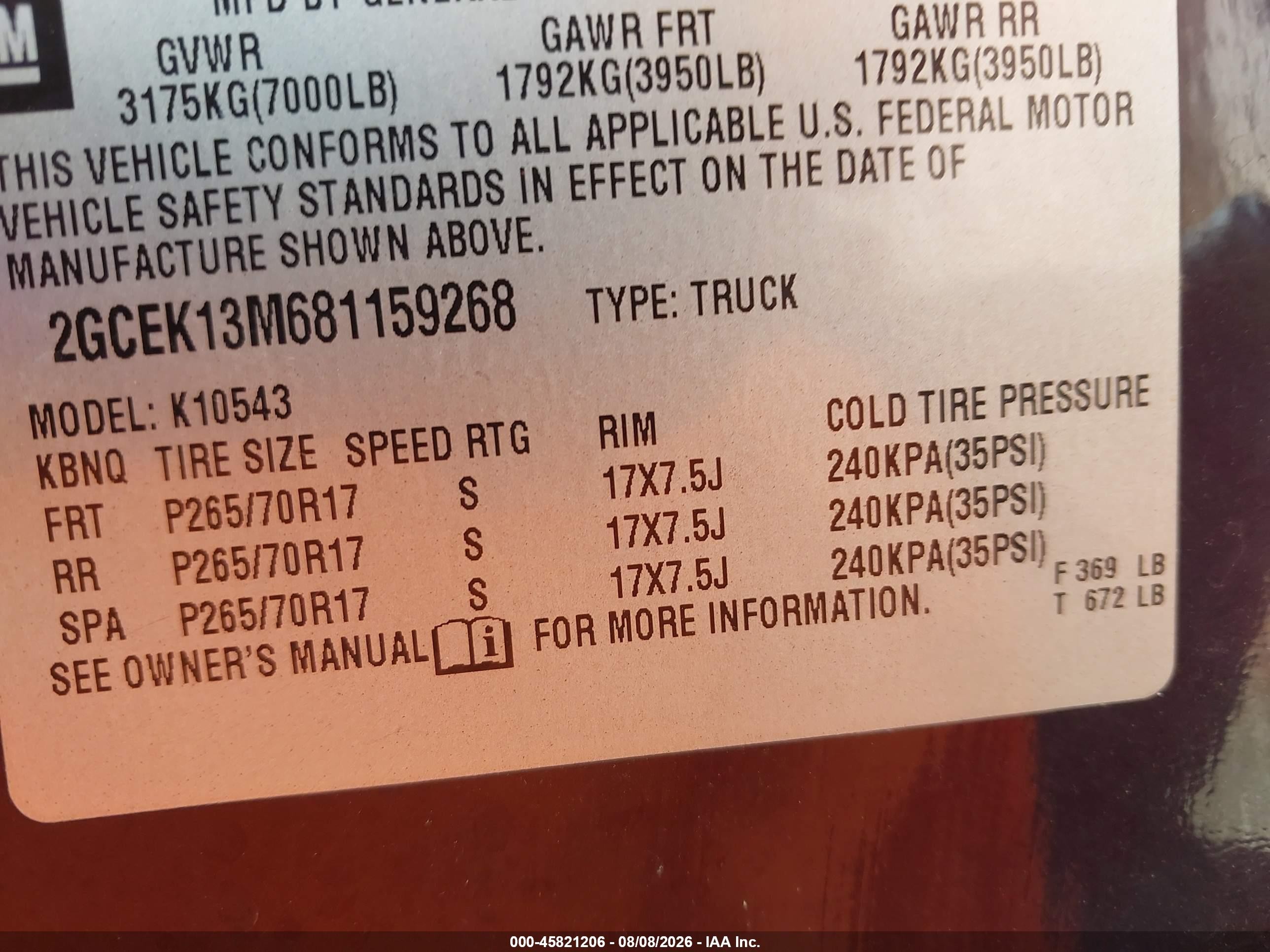 2008 Chevrolet Silverado 1500 Lt1 Burgundy vin: 2GCEK13M681159268
