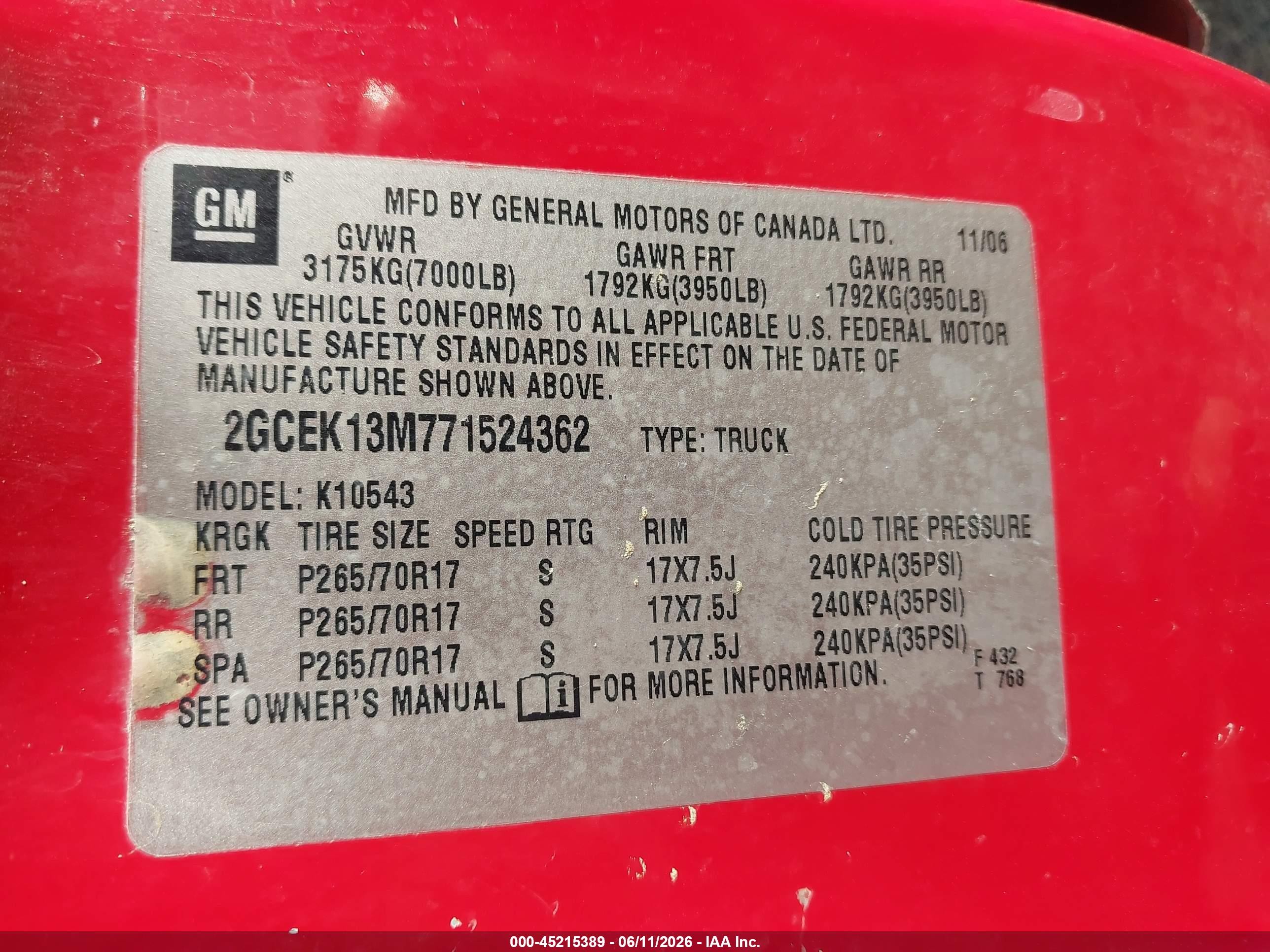 2007 Chevrolet Silverado 1500 Ltz Красный vin: 2GCEK13M771524362