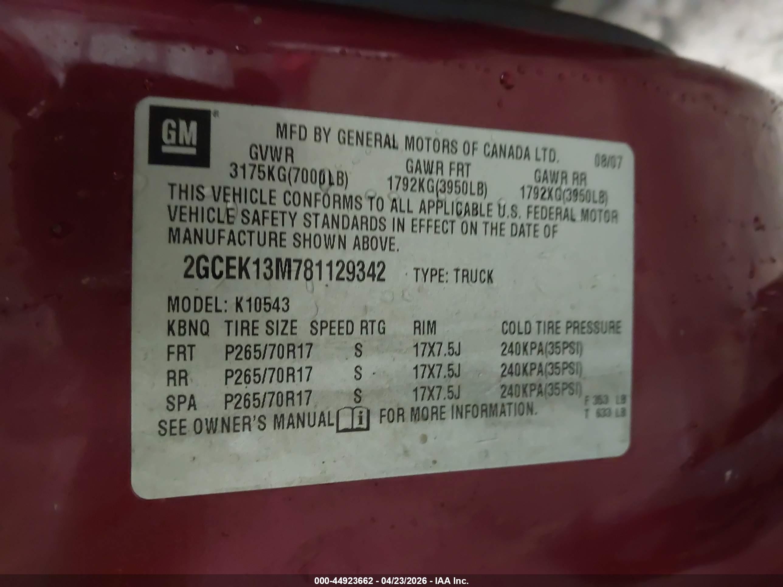 2008 Chevrolet Silverado 1500 Lt1 Maroon vin: 2GCEK13M781129342