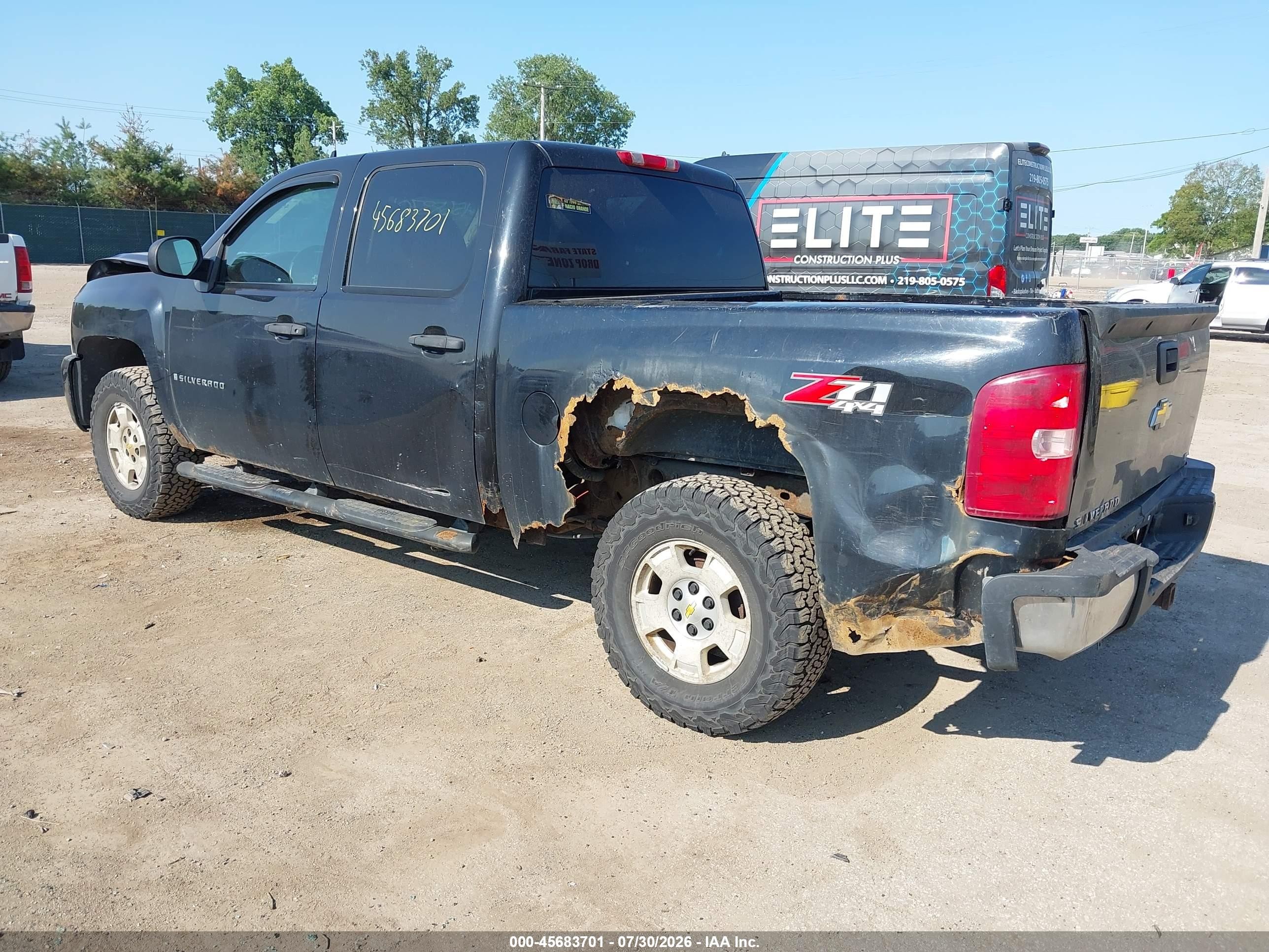 2008 Chevrolet Silverado 1500 Lt1 Black vin: 2GCEK13M781218280