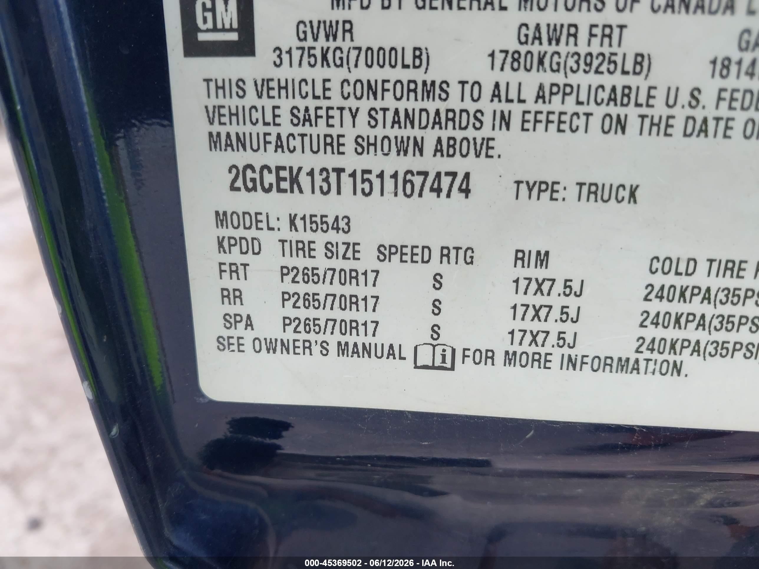 2005 Chevrolet Silverado 1500 Z71 Blue vin: 2GCEK13T151167474