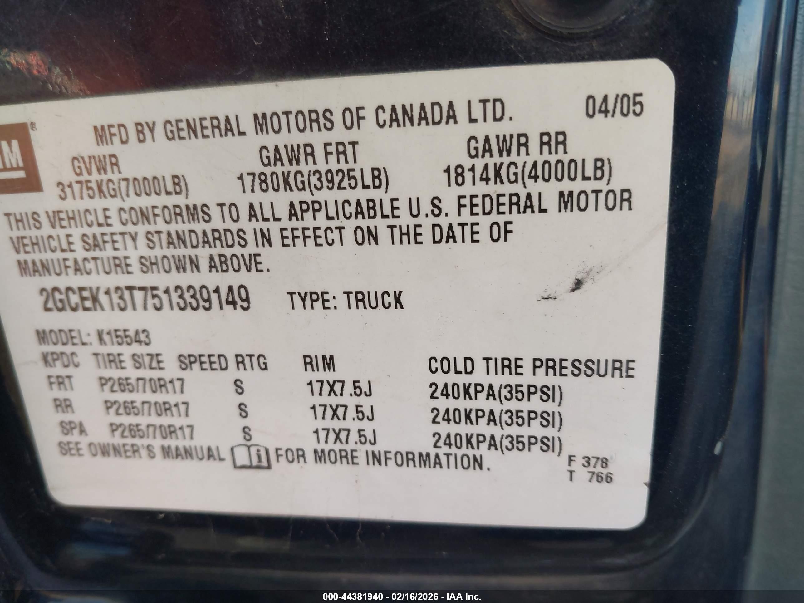 2005 Chevrolet Silverado 1500 Z71 Dark Blue vin: 2GCEK13T751339149