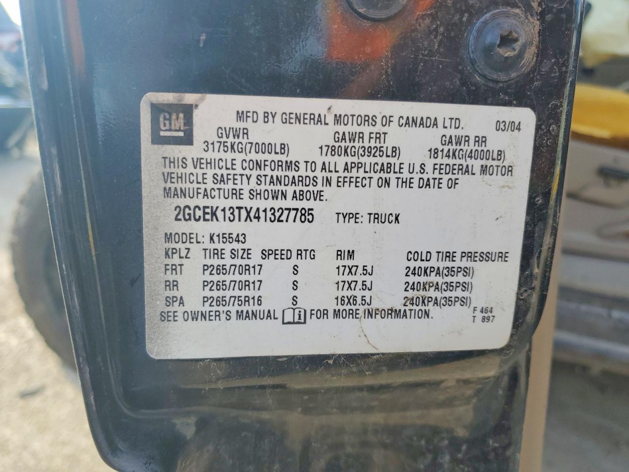 2004 Chevrolet Silverado K1500 Черный vin: 2GCEK13TX41327785