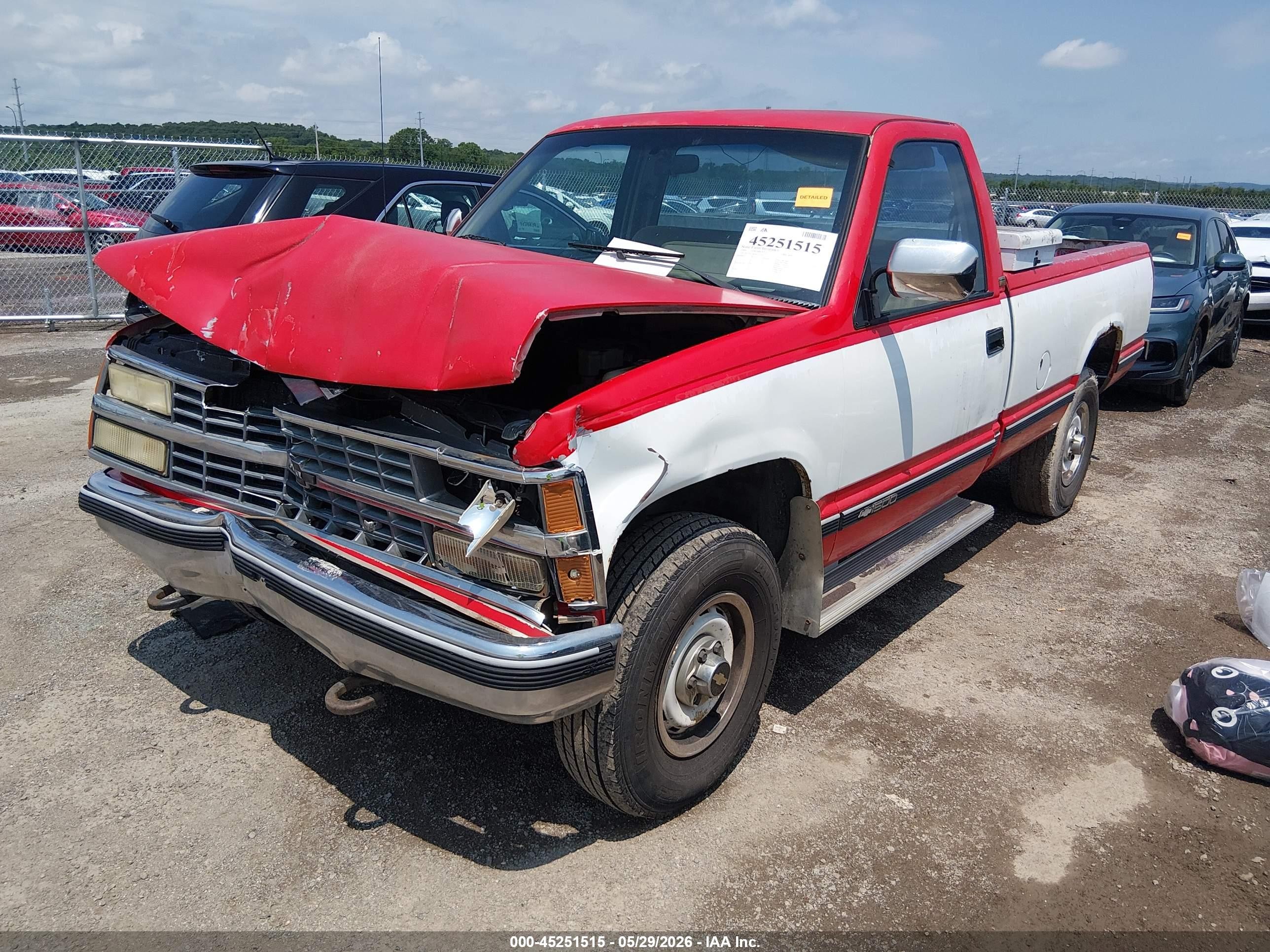 1990 Chevrolet Gmt-400 K1500 Red vin: 2GCEK14K0L1123341