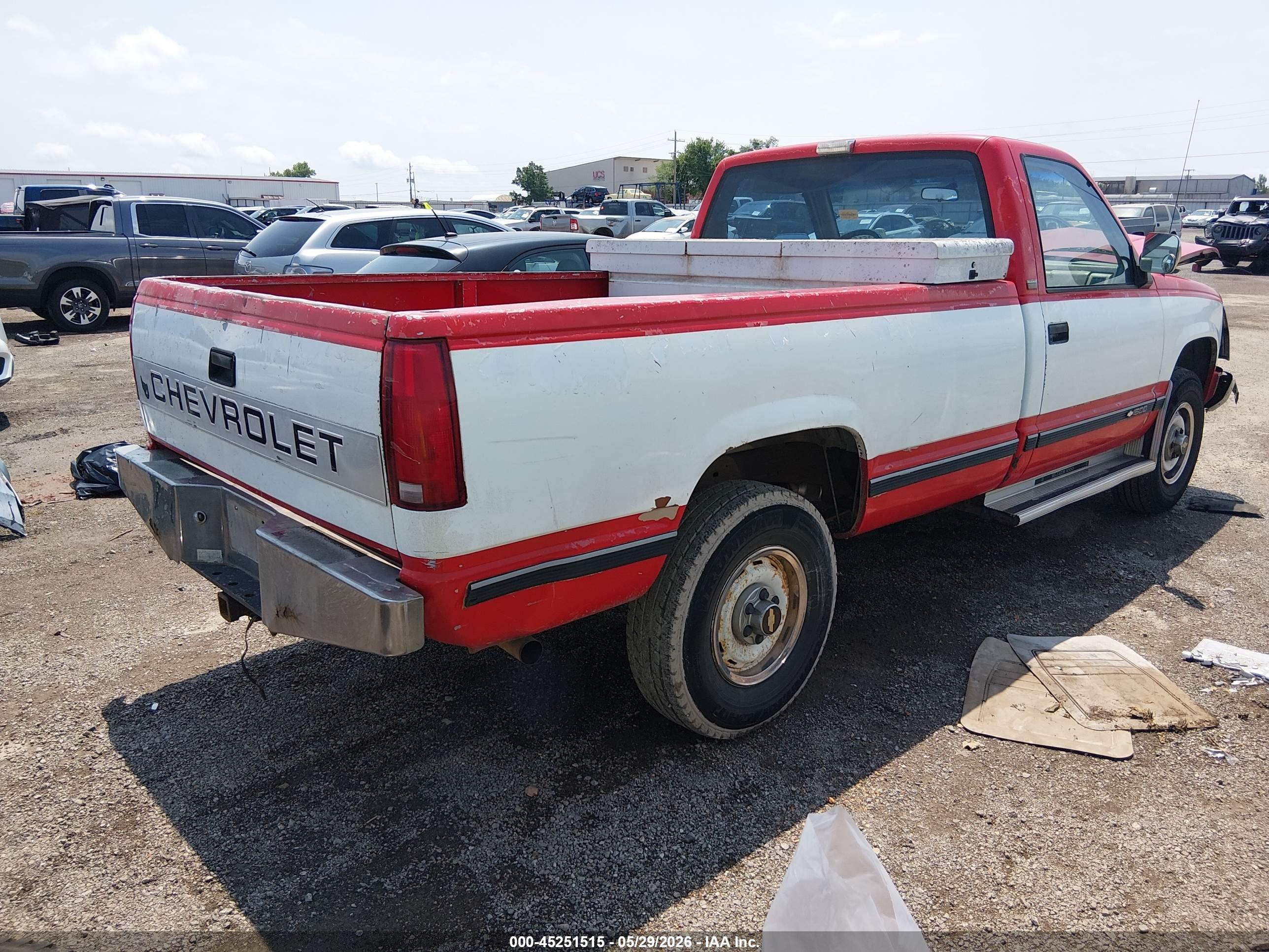 1990 Chevrolet Gmt-400 K1500 Red vin: 2GCEK14K0L1123341
