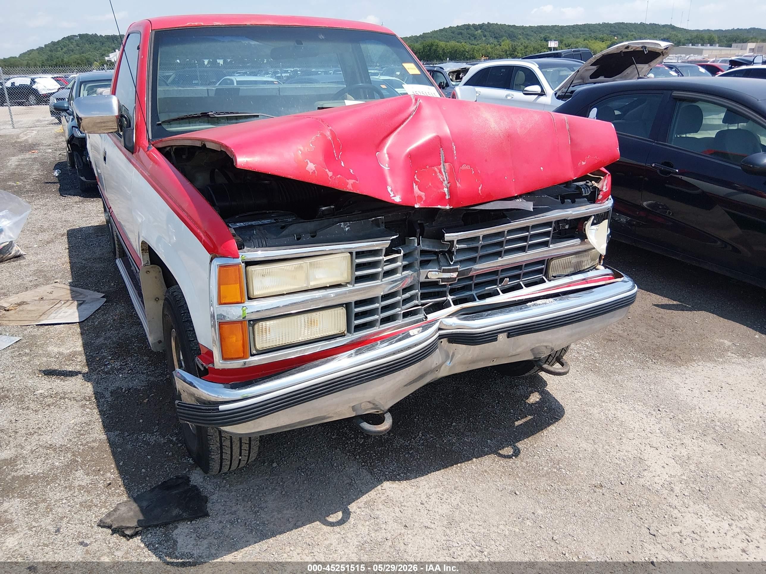 1990 Chevrolet Gmt-400 K1500 Red vin: 2GCEK14K0L1123341