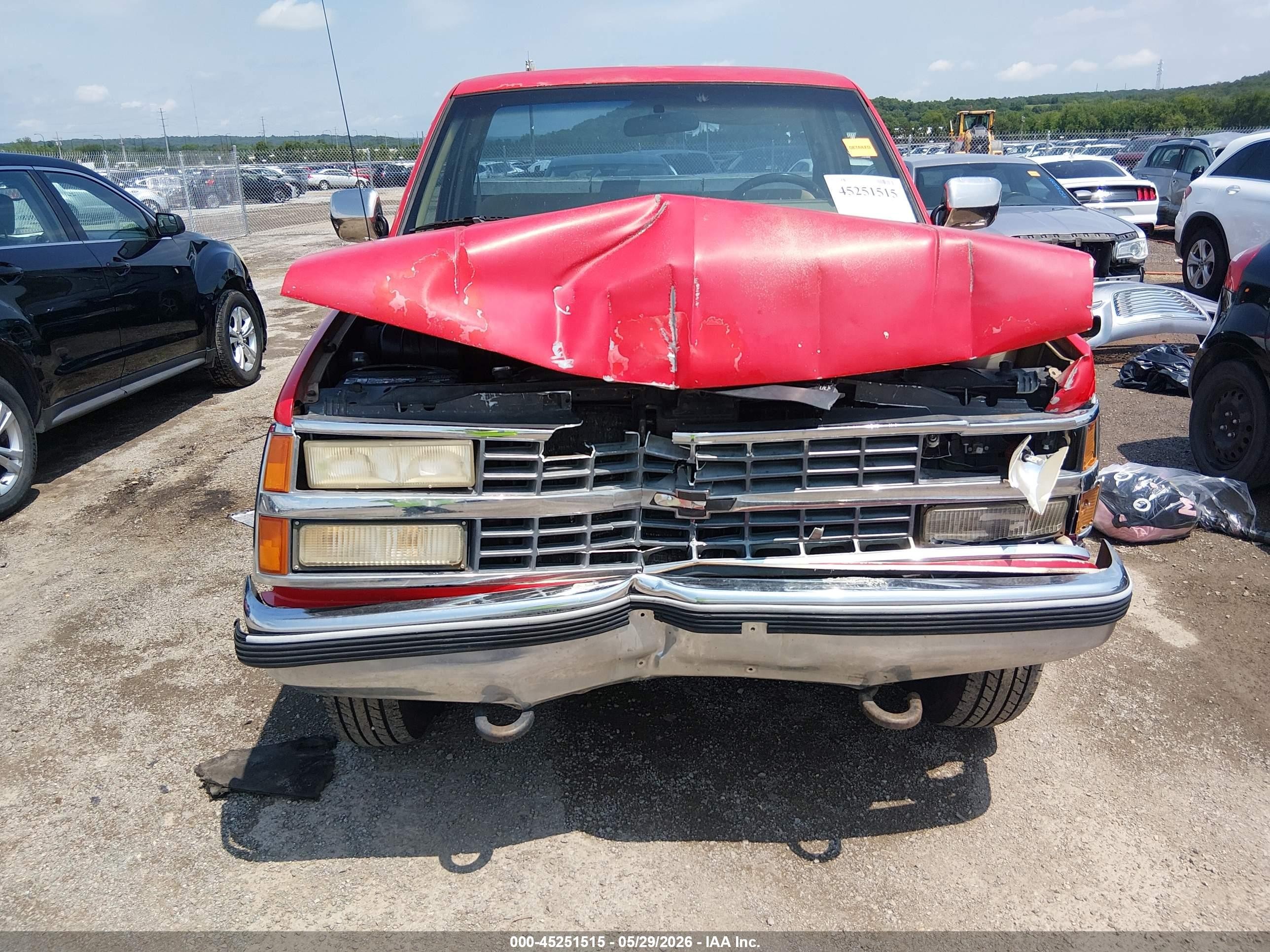 1990 Chevrolet Gmt-400 K1500 Red vin: 2GCEK14K0L1123341