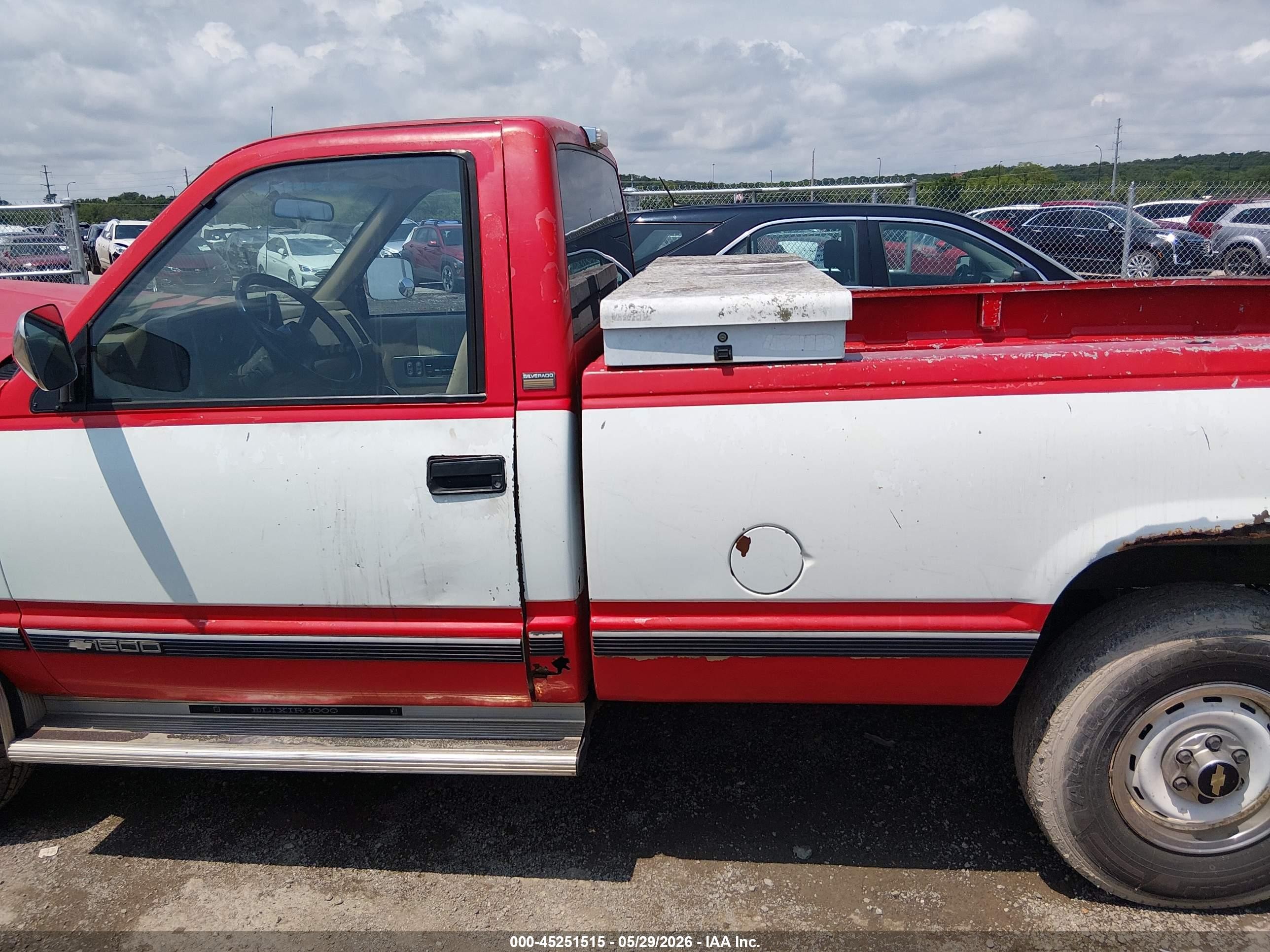 1990 Chevrolet Gmt-400 K1500 Red vin: 2GCEK14K0L1123341
