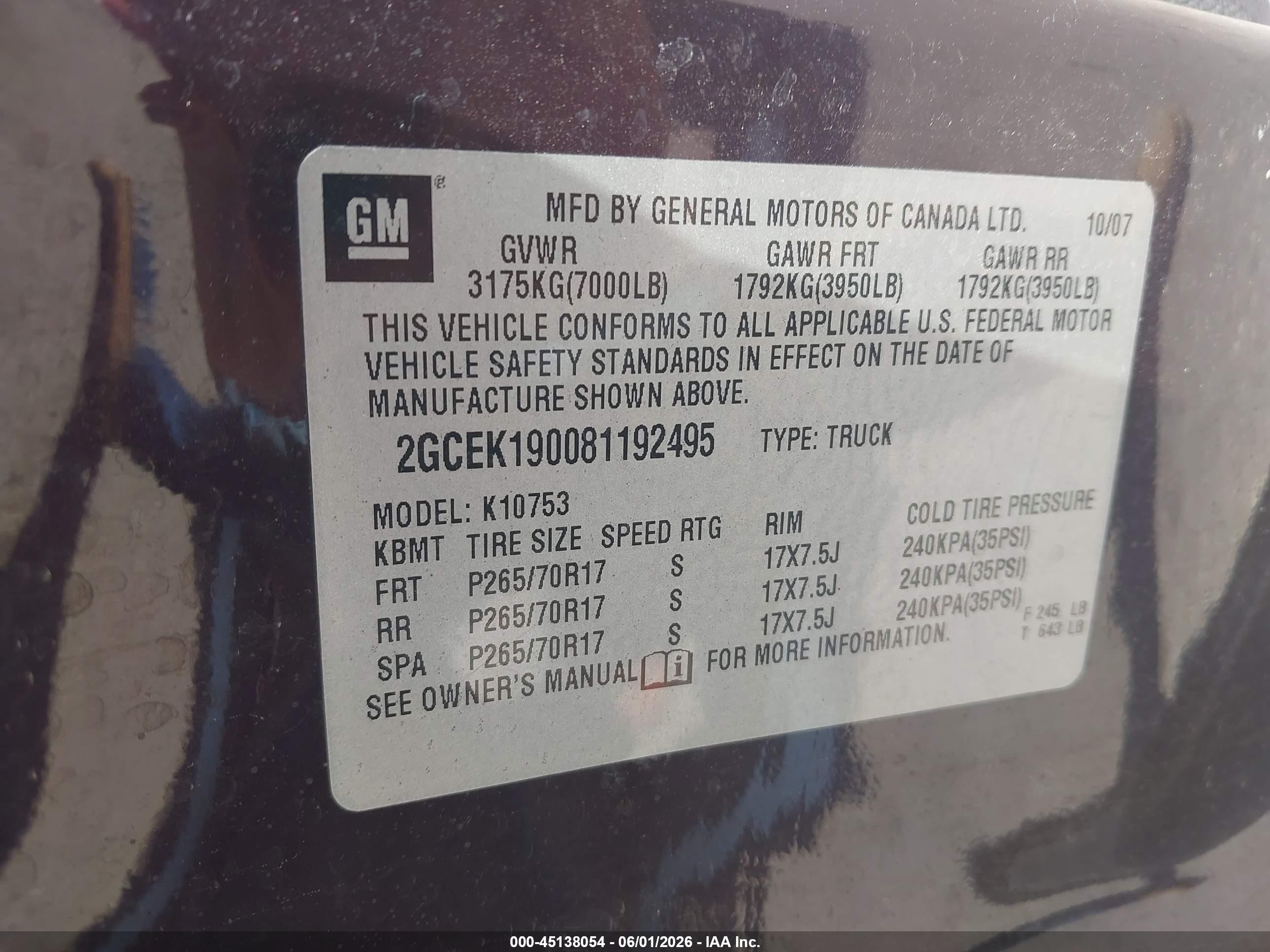 2008 Chevrolet Silverado 1500 Lt1 Purple vin: 2GCEK190081192495