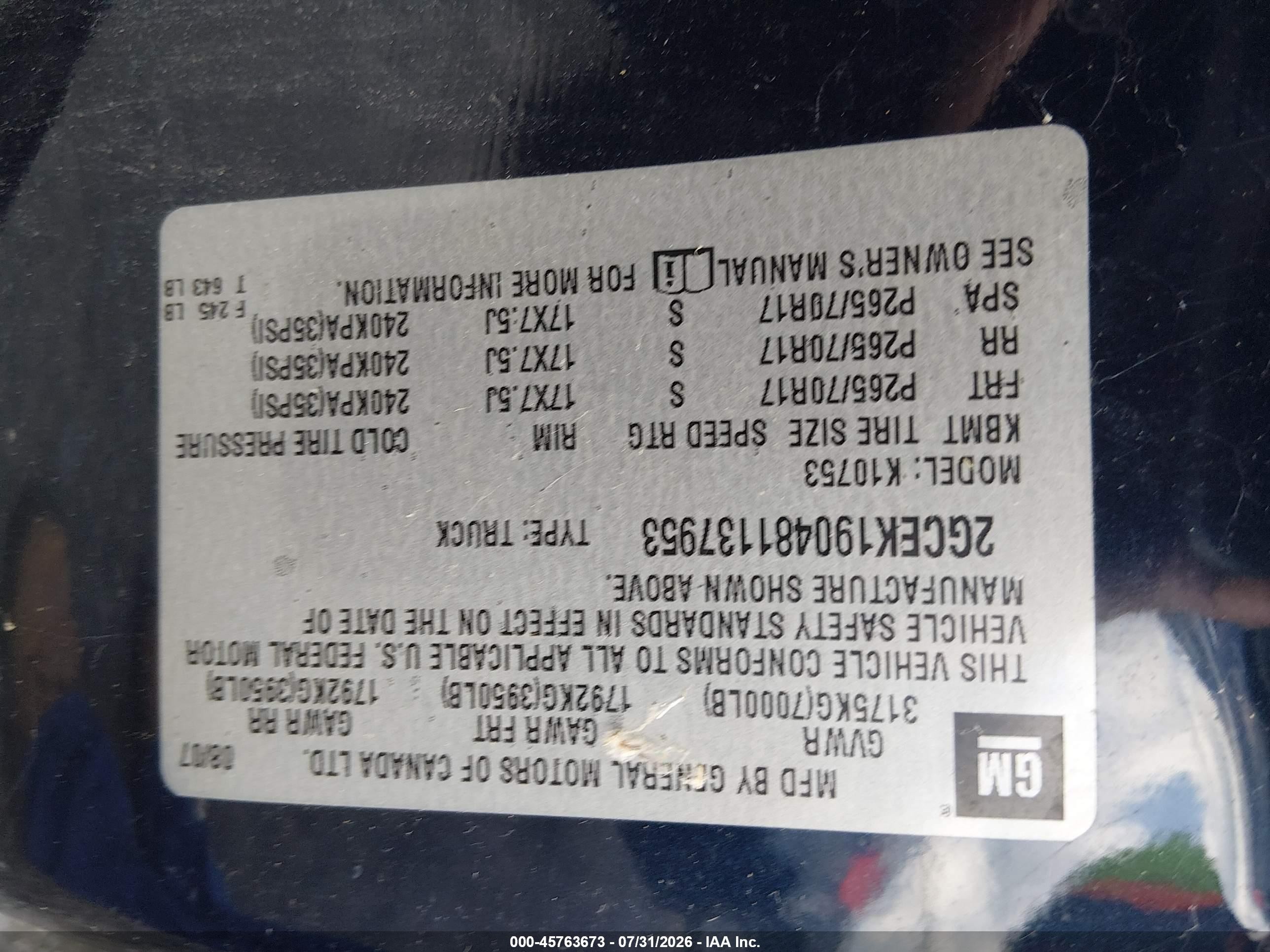 2008 Chevrolet Silverado 1500 Lt1 Blue vin: 2GCEK190481137953