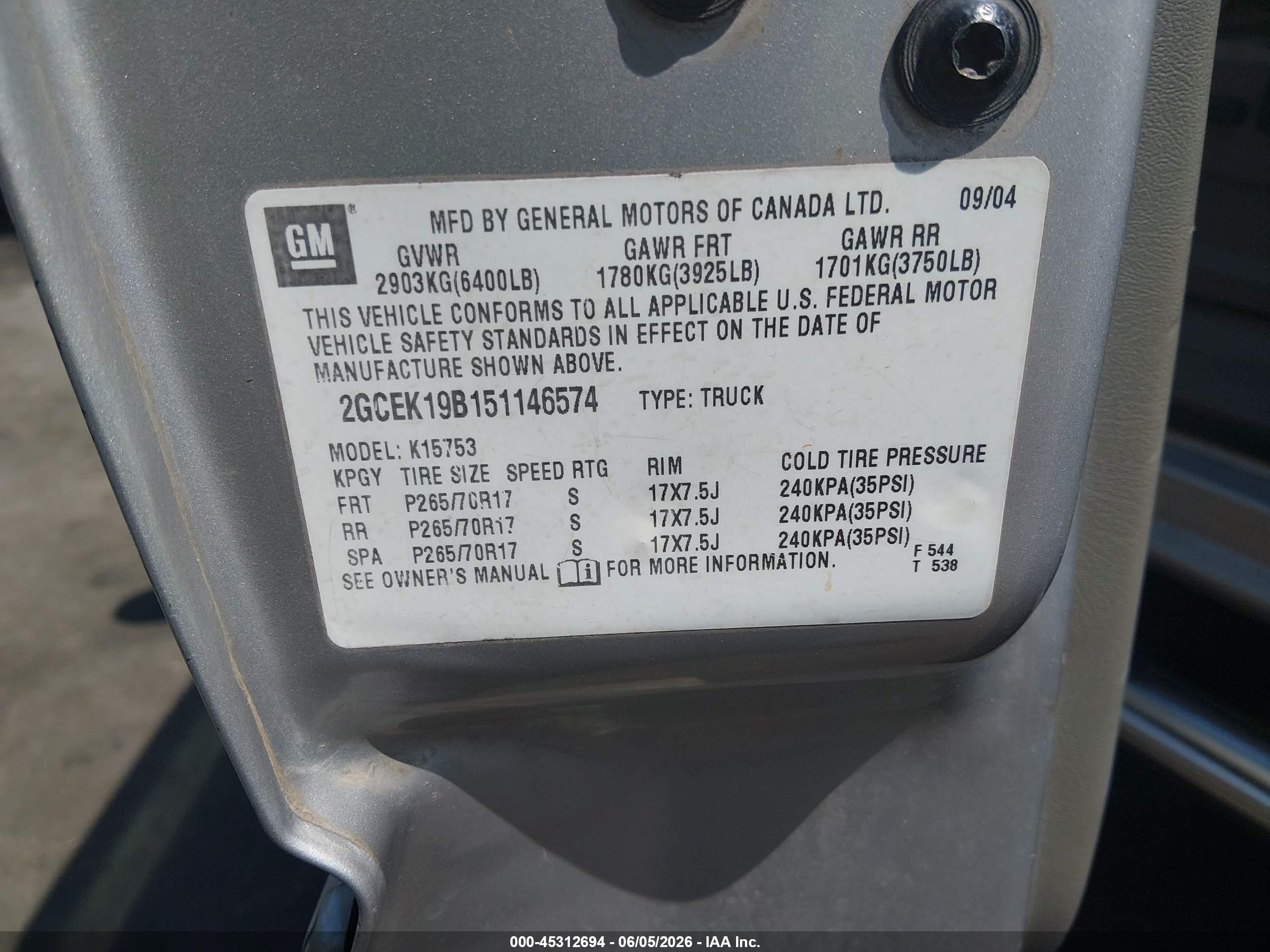 2005 Chevrolet Silverado 1500 Z71 Brown vin: 2GCEK19B151146574