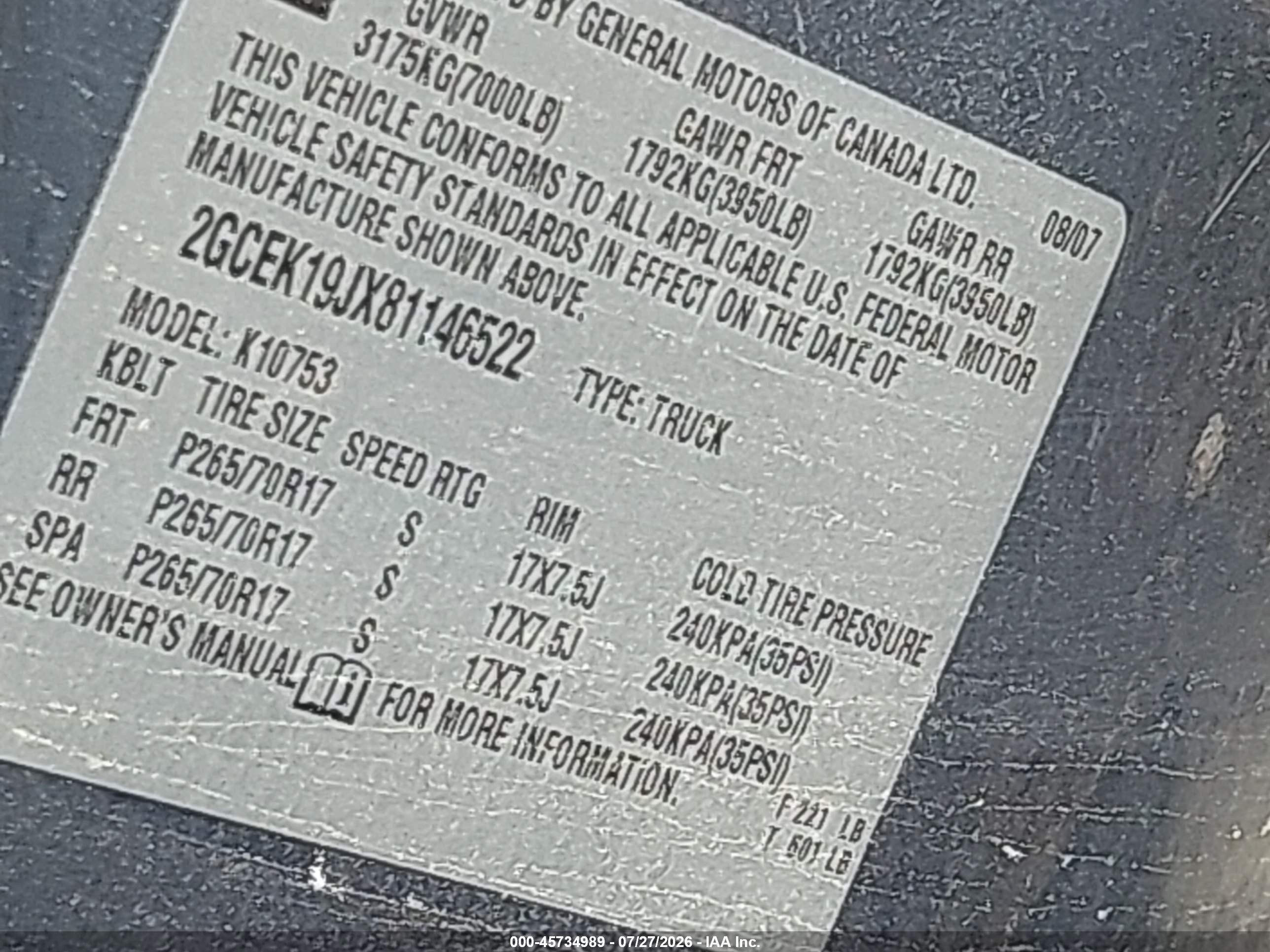 2008 Chevrolet Silverado 1500 Lt1 Серый vin: 2GCEK19J181130659