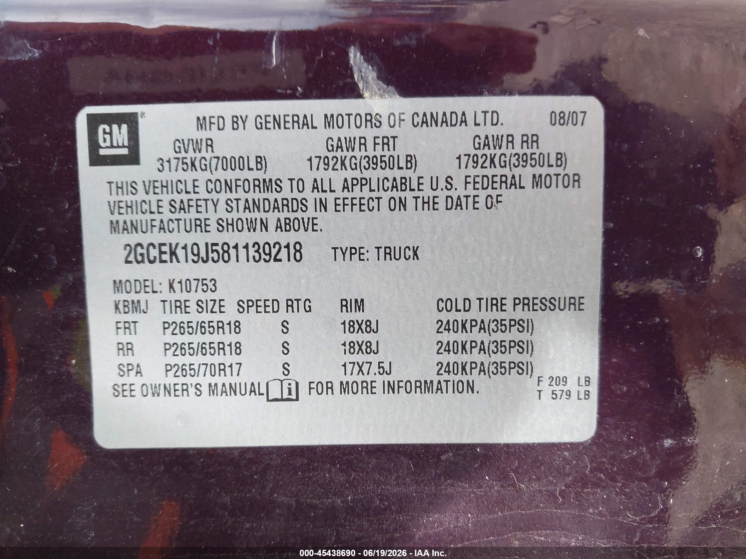 2008 Chevrolet Silverado 1500 Lt1 Purple vin: 2GCEK19J581139218