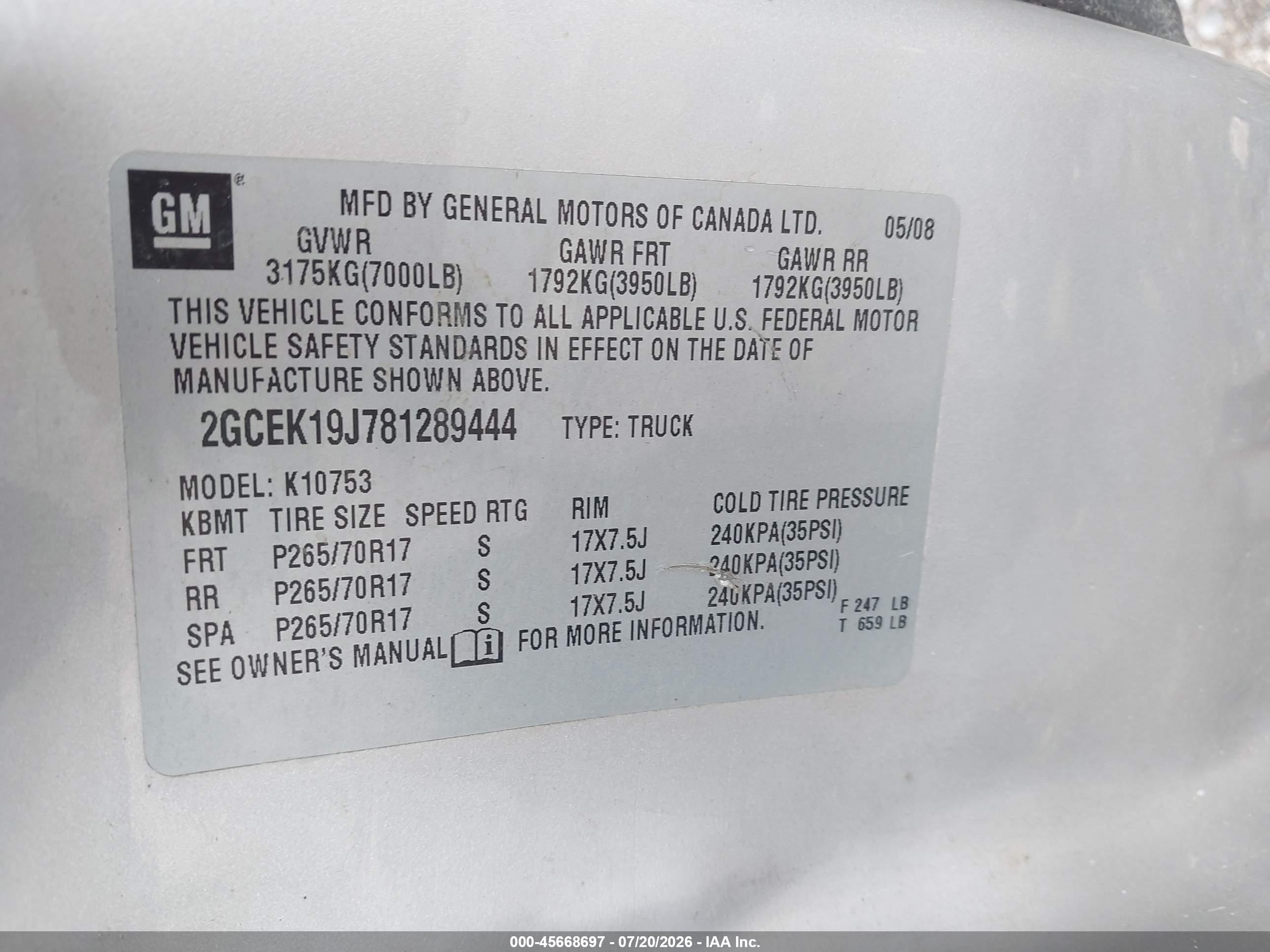 2008 Chevrolet Silverado 1500 Lt1 Silver vin: 2GCEK19J781289444