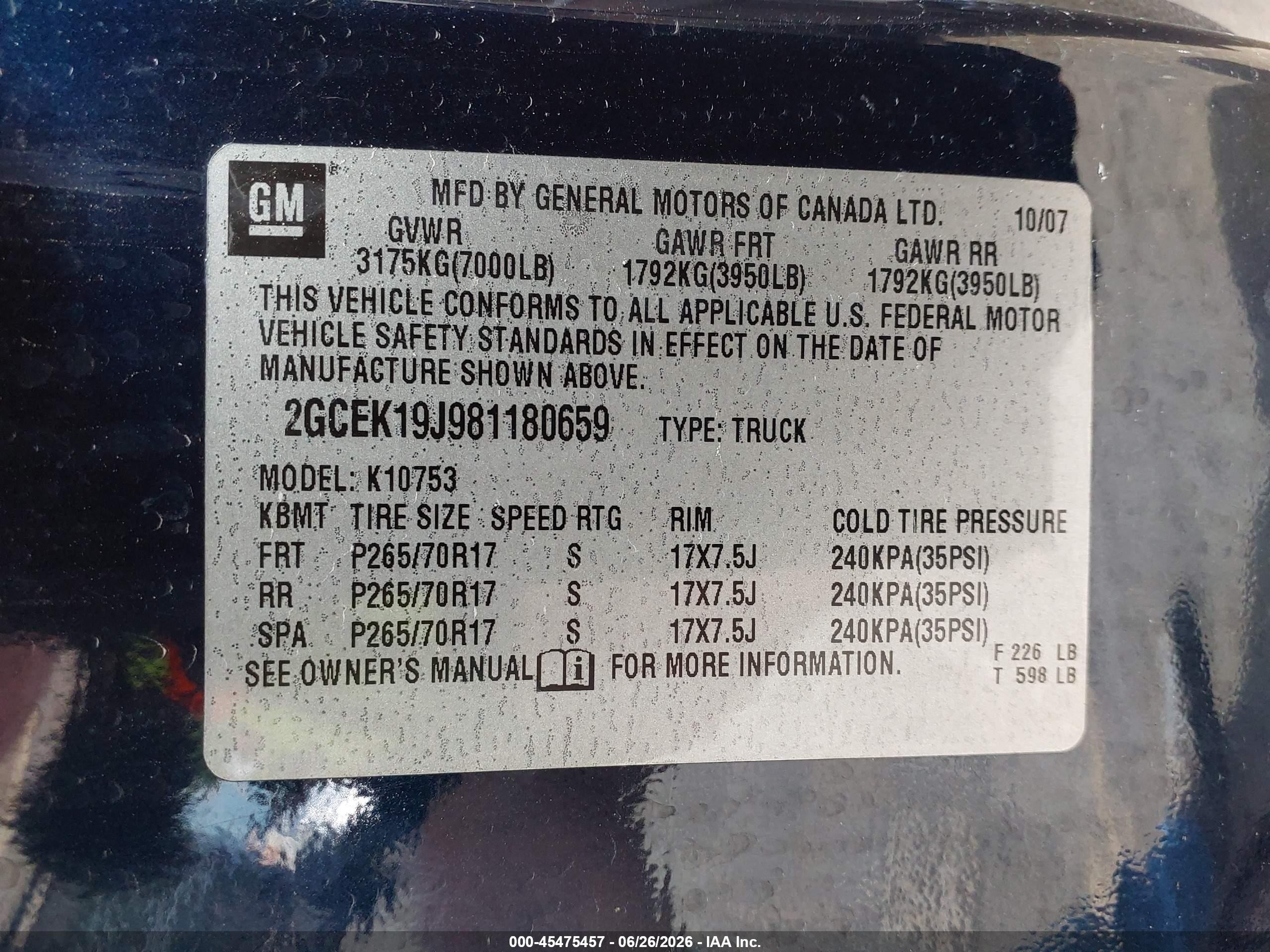 2008 Chevrolet Silverado 1500 Lt1 Dark Blue vin: 2GCEK19J981180659