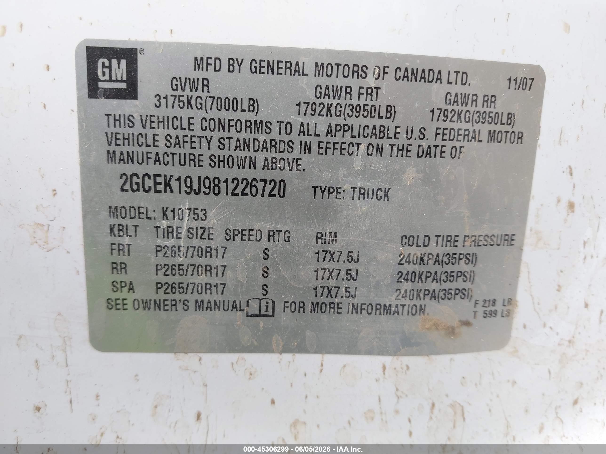2008 Chevrolet Silverado 1500 Lt1 White vin: 2GCEK19J981226720