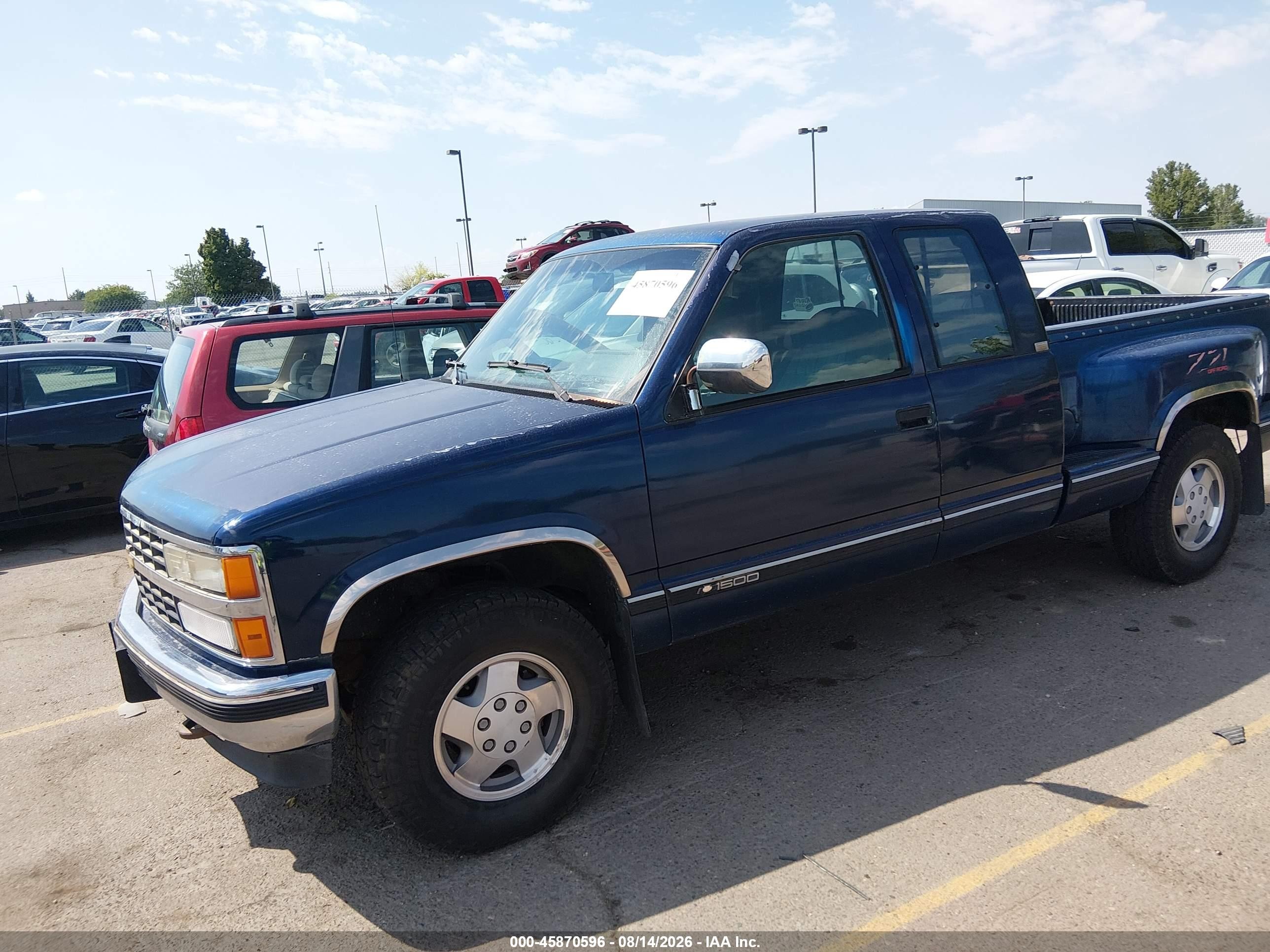 1993 Chevrolet Gmt-400 K1500 Blue vin: 2GCEK19K1P1154919