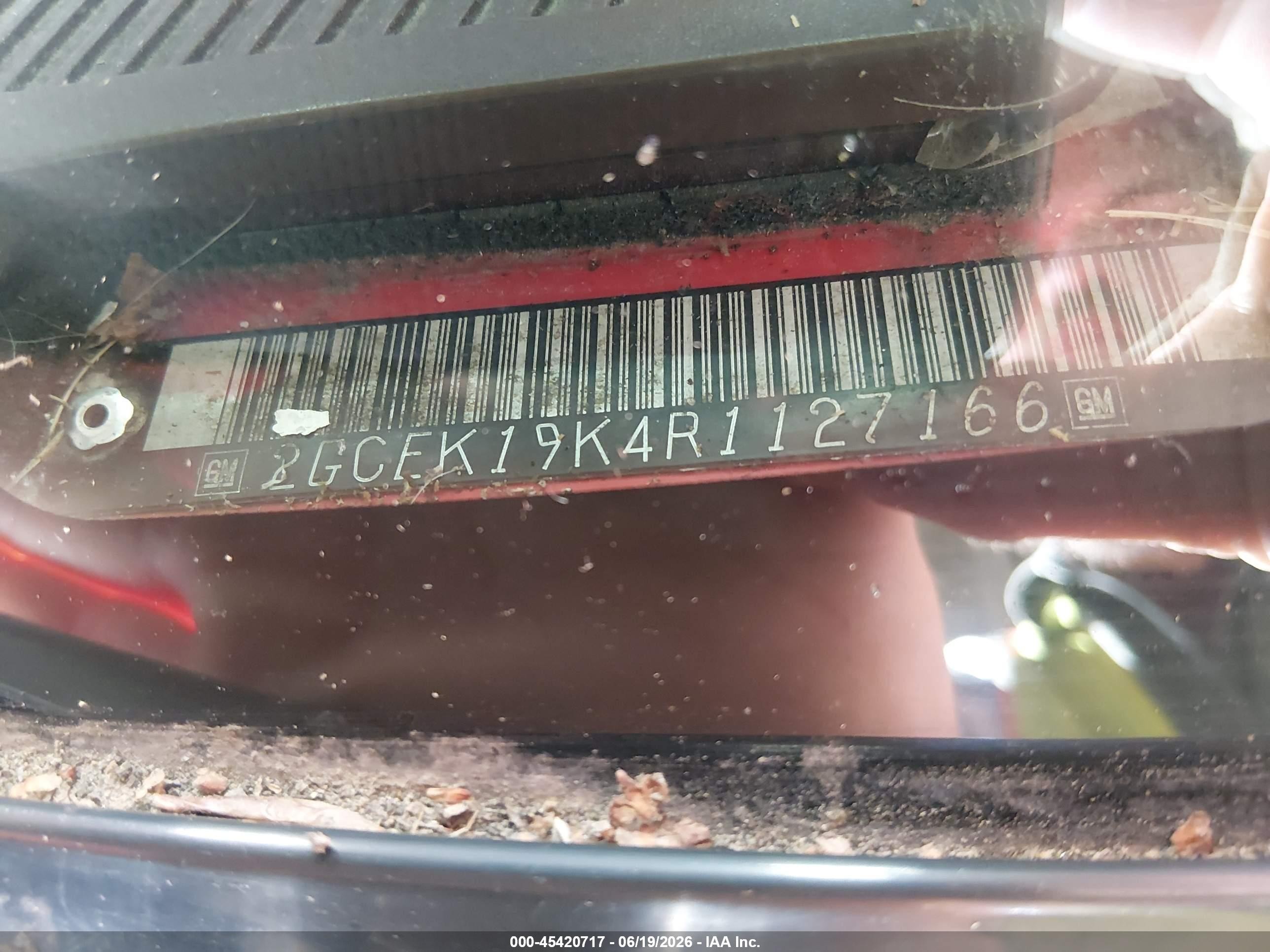 1994 Chevrolet Gmt-400 K1500 Red vin: 2GCEK19K4R1127166