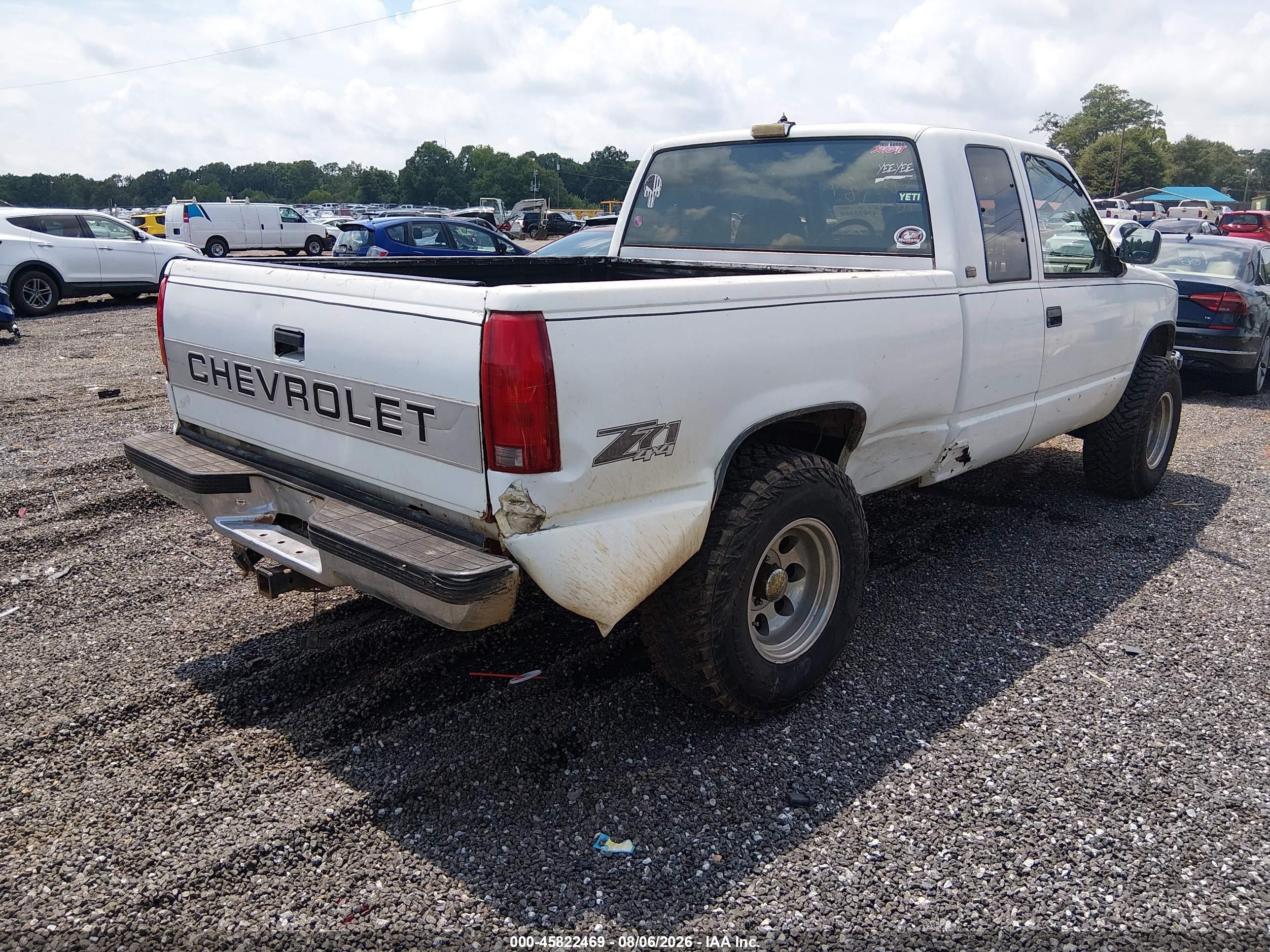 1993 Chevrolet Gmt-400 K1500 White vin: 2GCEK19K9P1196187