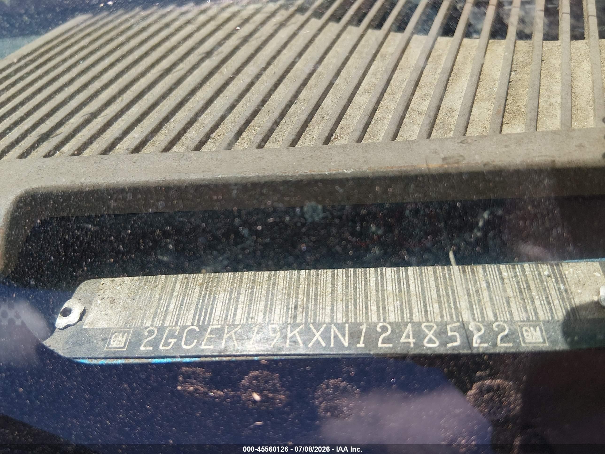 1992 Chevrolet Gmt-400 K1500 Blue vin: 2GCEK19KXN1248522