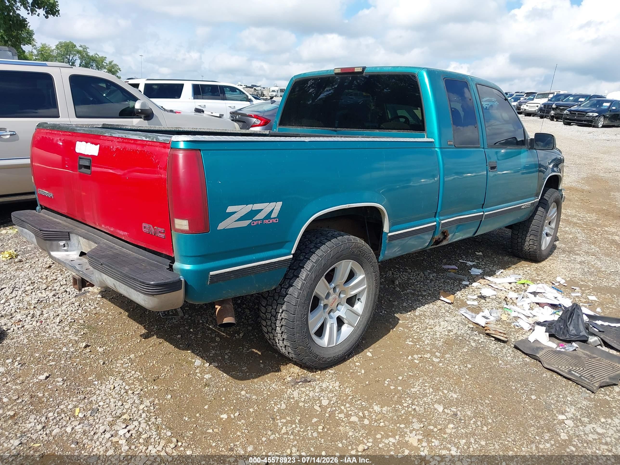 1996 Chevrolet Gmt-400 K1500 Green vin: 2GCEK19MXT1122210