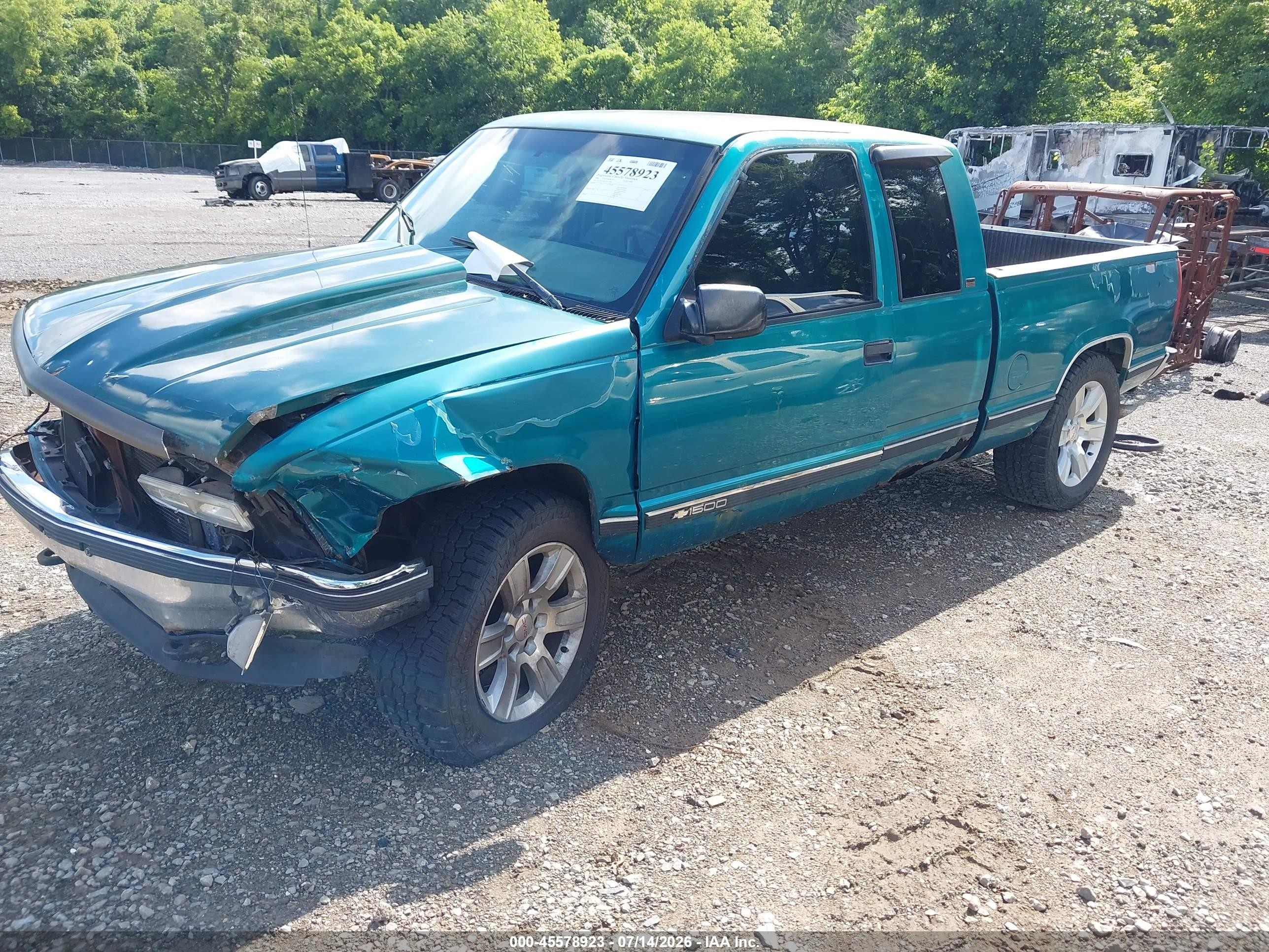1996 Chevrolet Gmt-400 K1500 Green vin: 2GCEK19MXT1122210